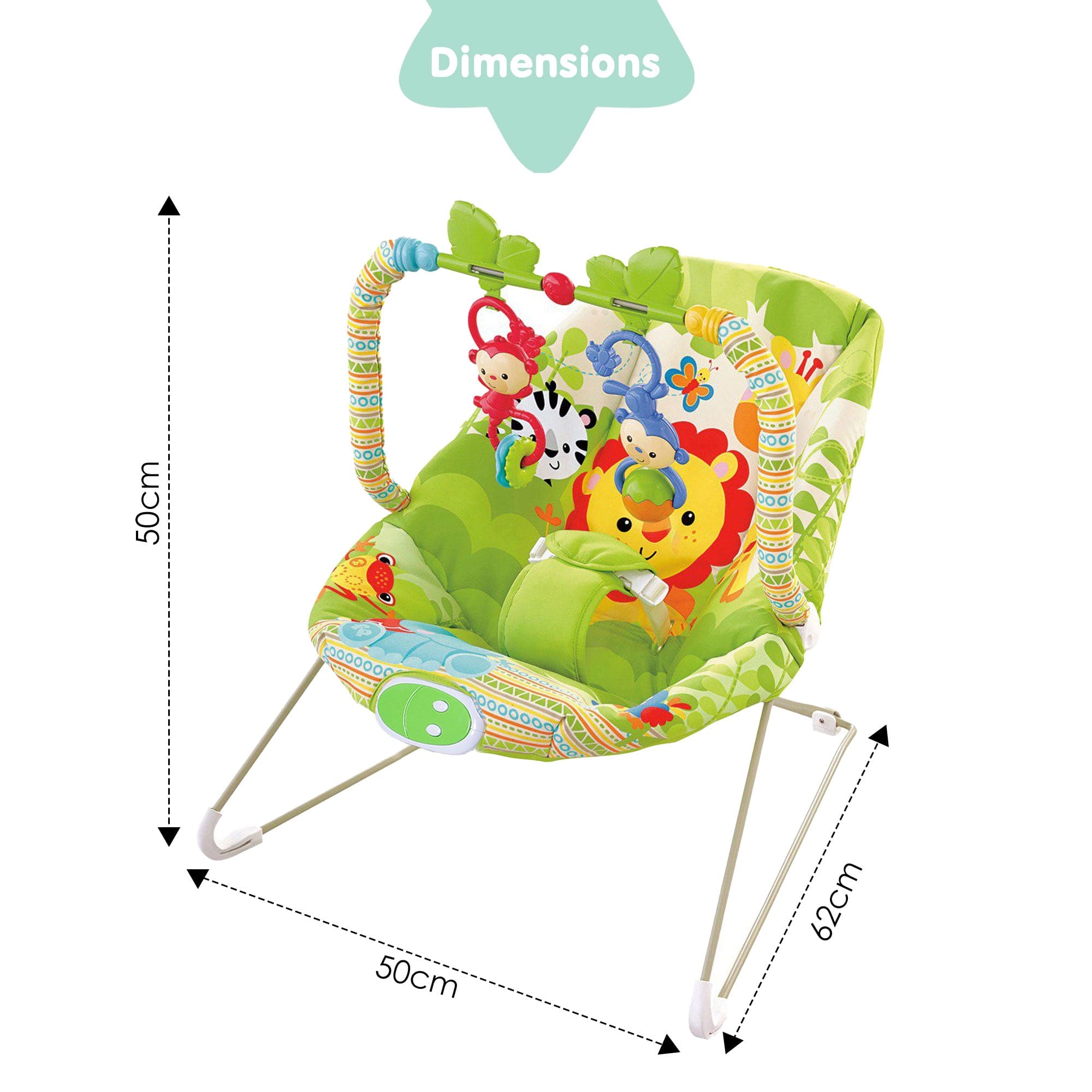 Jungle Friends Soothing Vibrations Bouncer Rocker  - Green