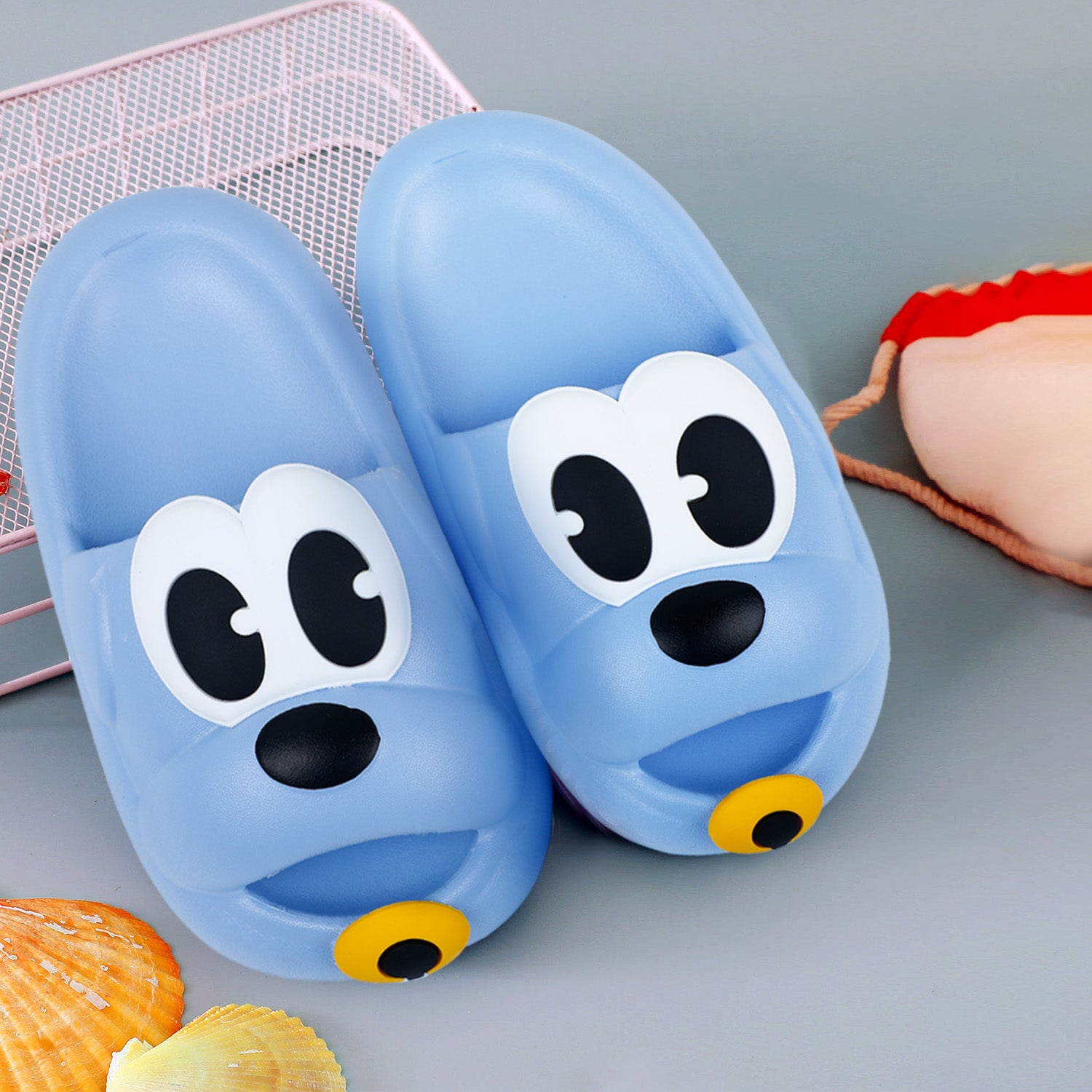 Baby Moo Dog Waterproof Soft Slippers Anti-Skid Sliders - Blue - Baby Moo