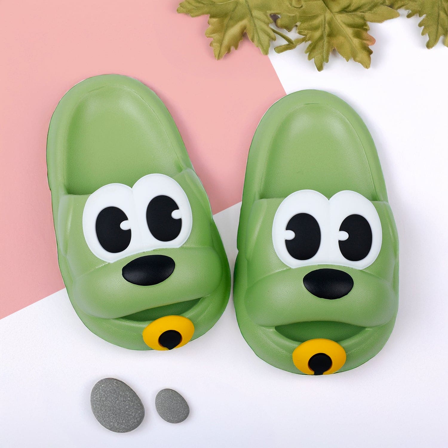 Baby Moo Dog Waterproof Soft Slippers Anti-Skid Sliders - Green