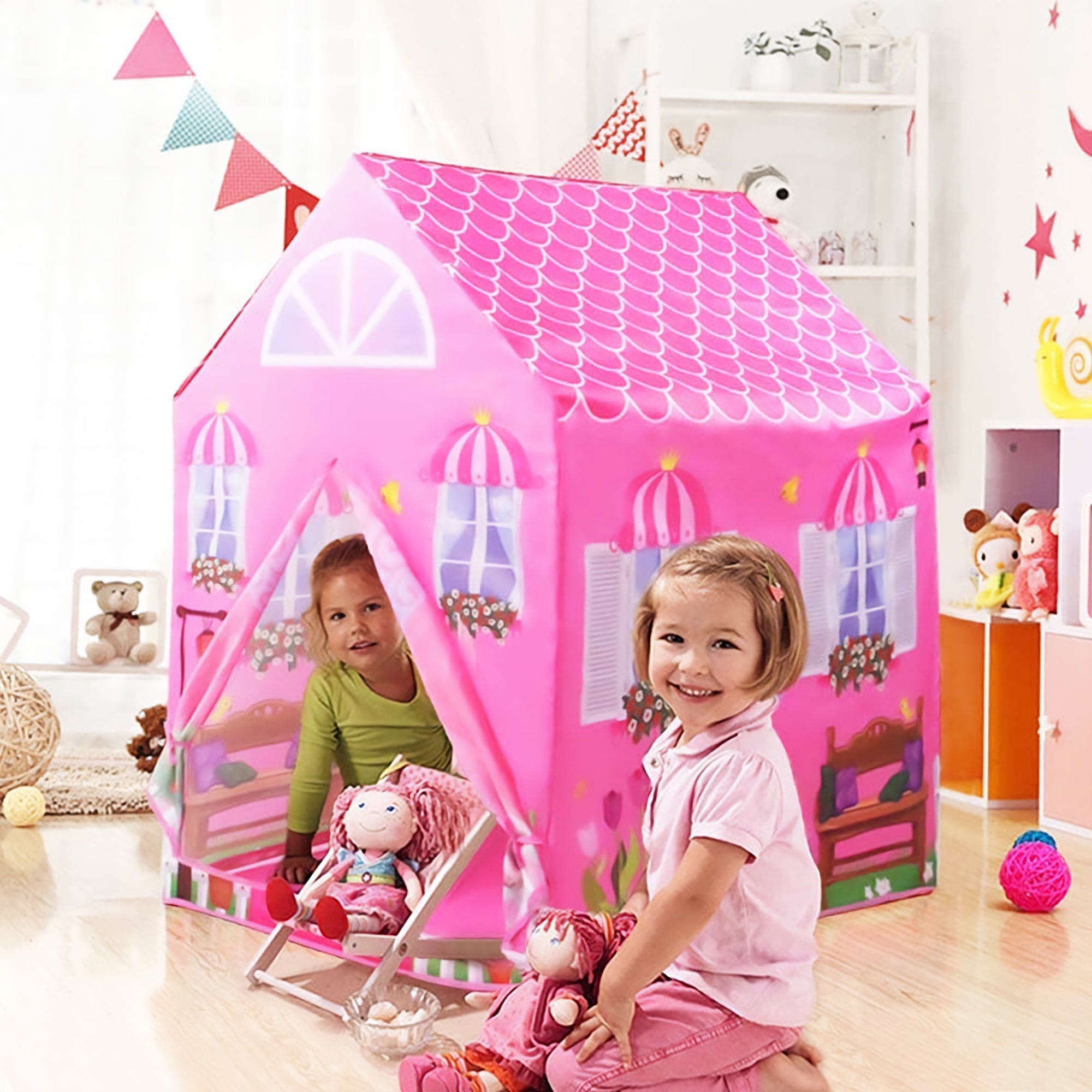 Playtime Foldable Tent House Princess Home - Pink