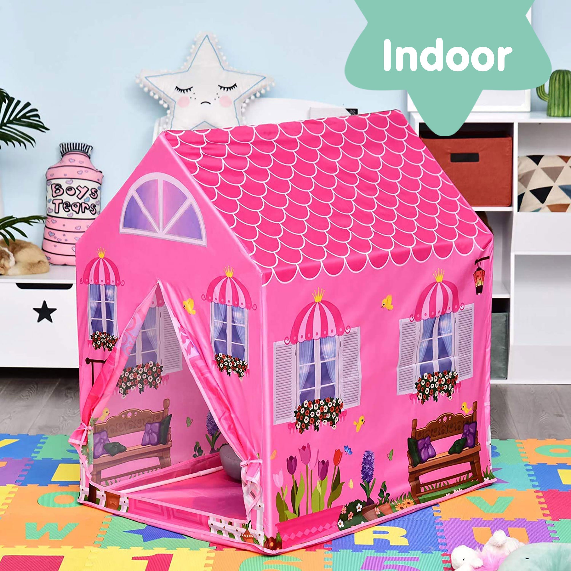 Playtime Foldable Tent House Princess Home - Pink