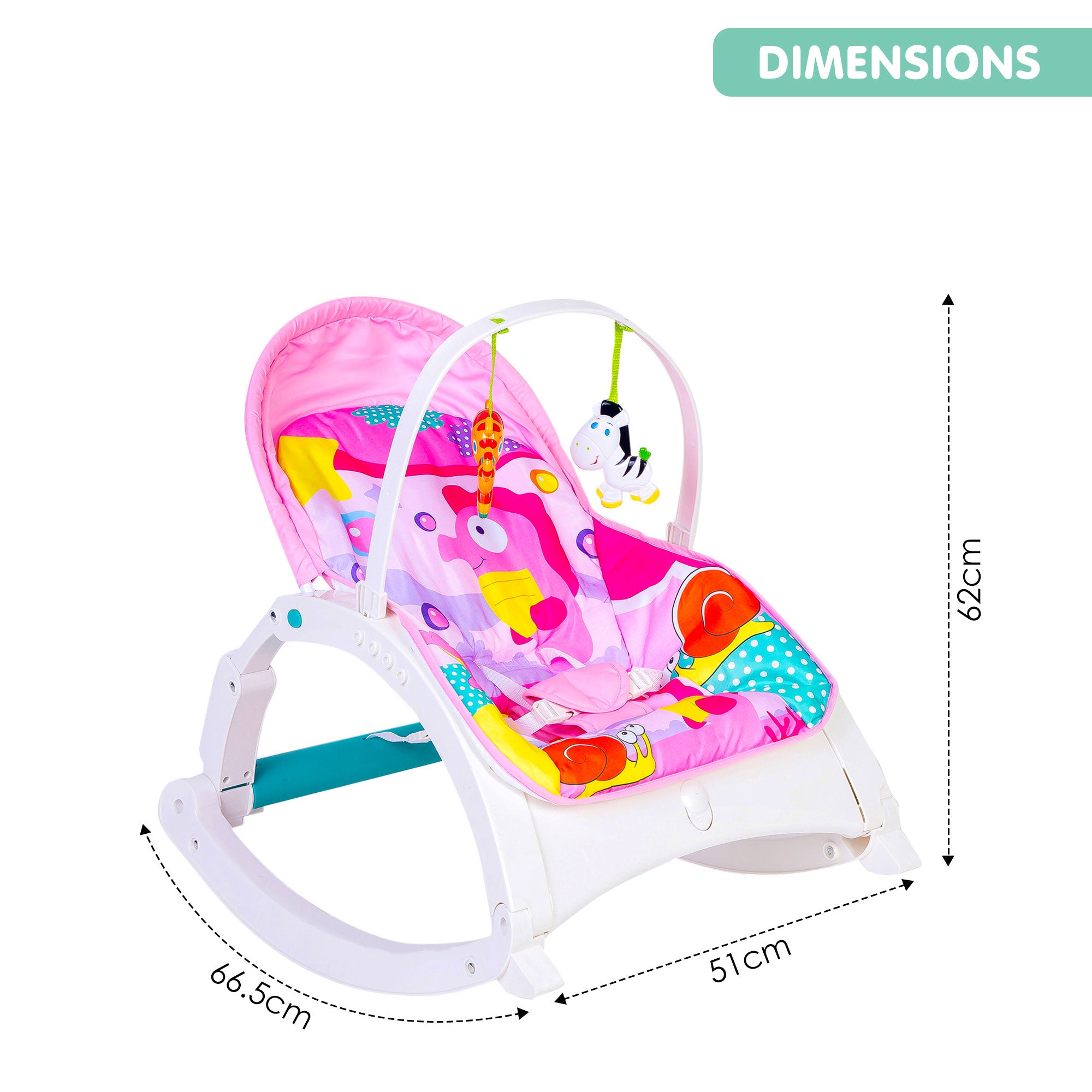 New Born To 18 Kg Baby Portable Rocker Pink