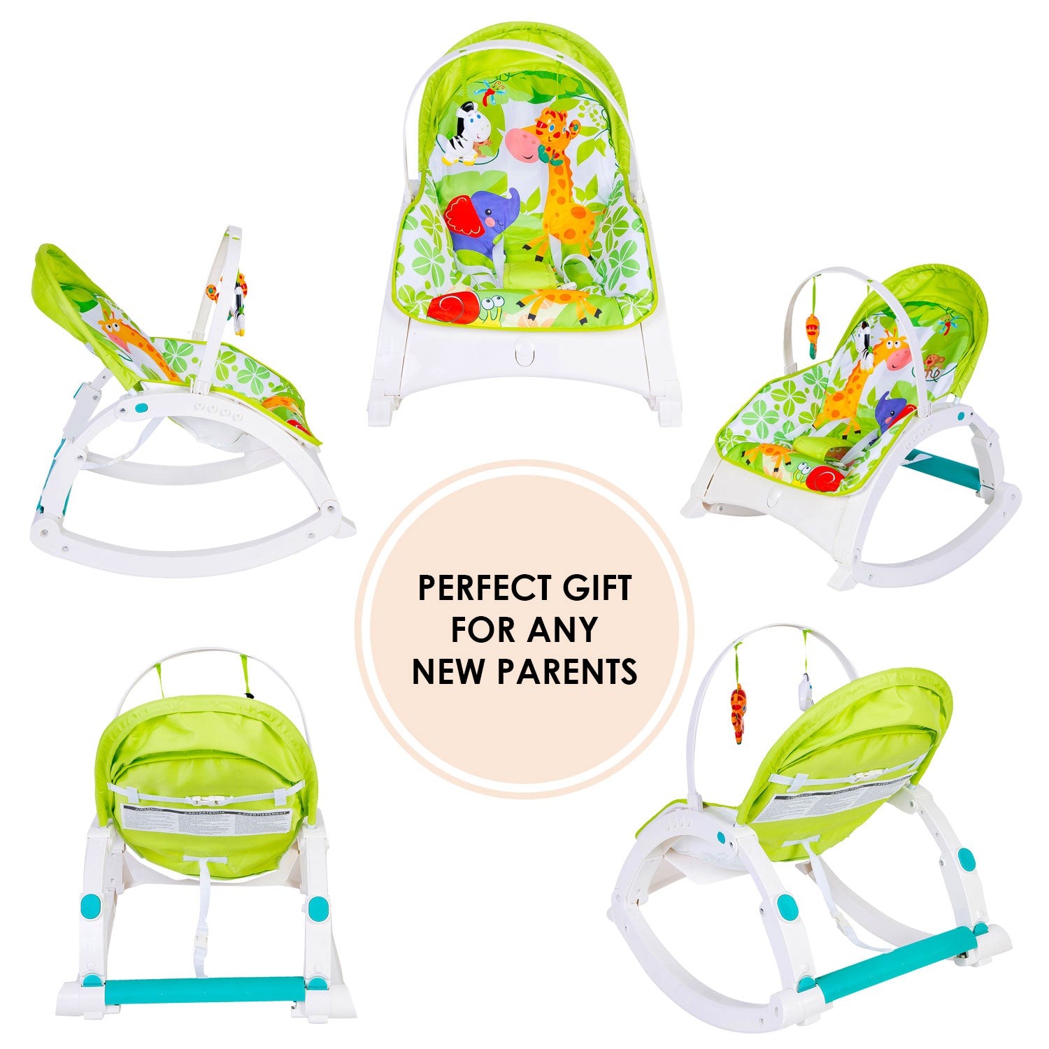 New Born To 18 Kg Baby Portable Rocker Green