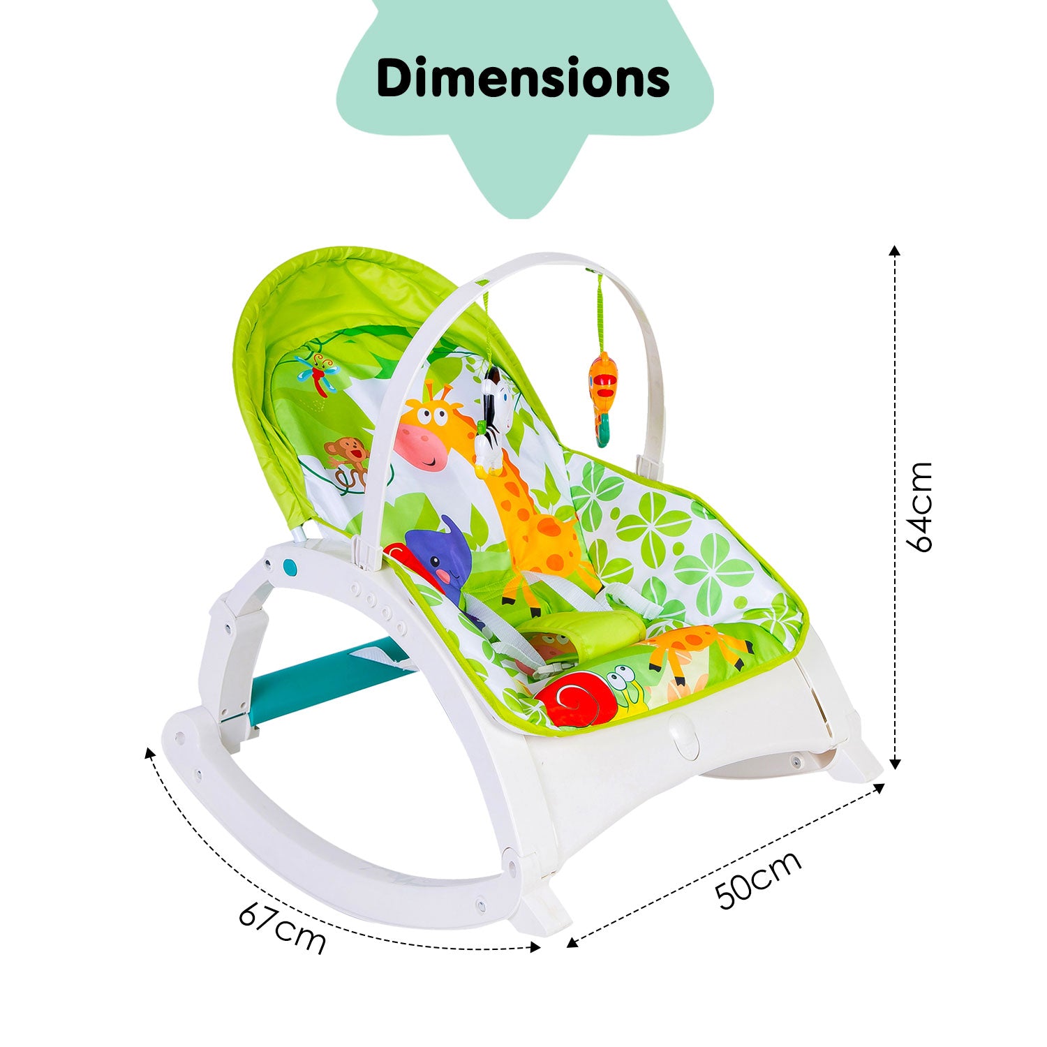 New Born To 18 Kg Baby Portable Rocker Green