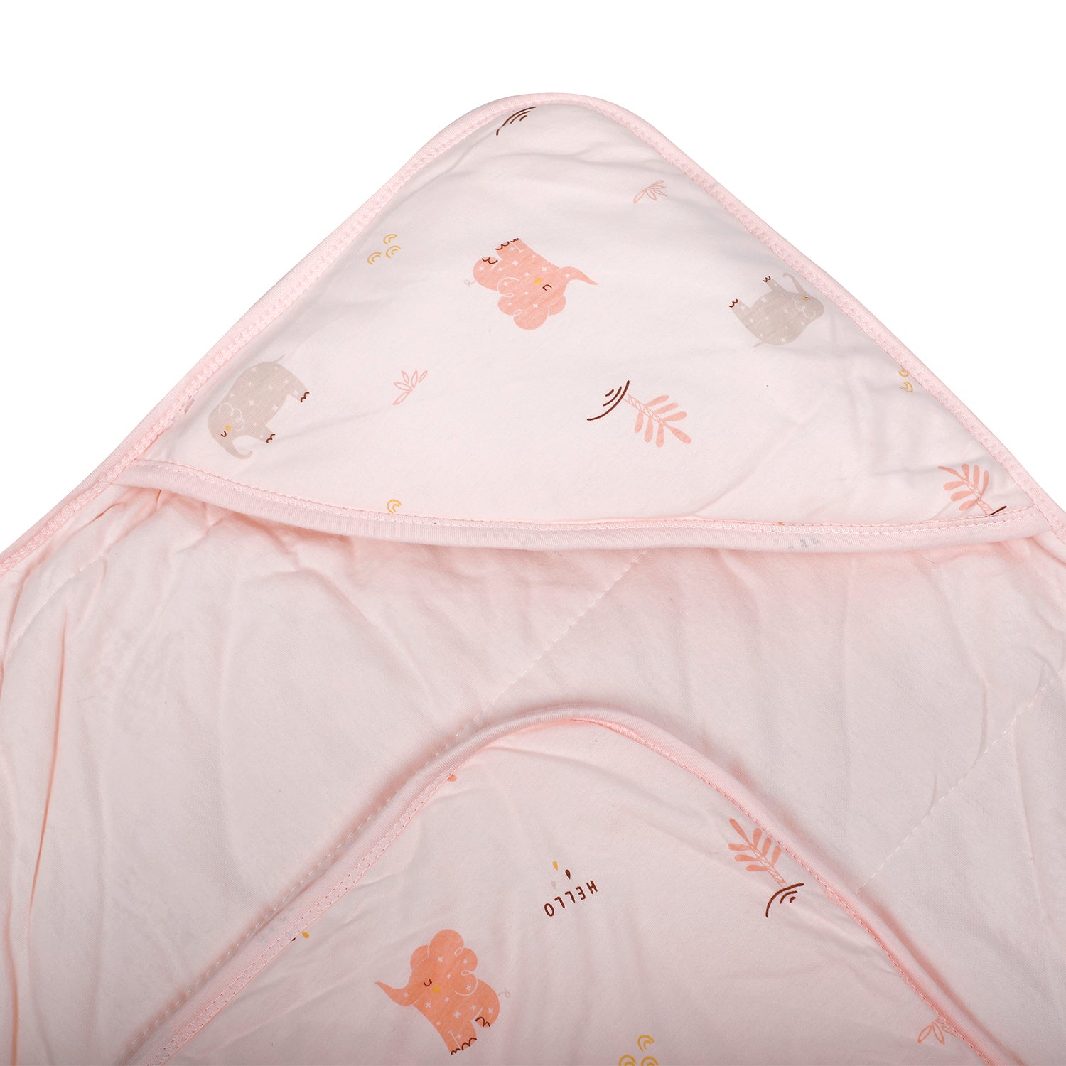Baby Moo Hello Elephant 100 % Cotton Wrapper - Pink - Baby Moo