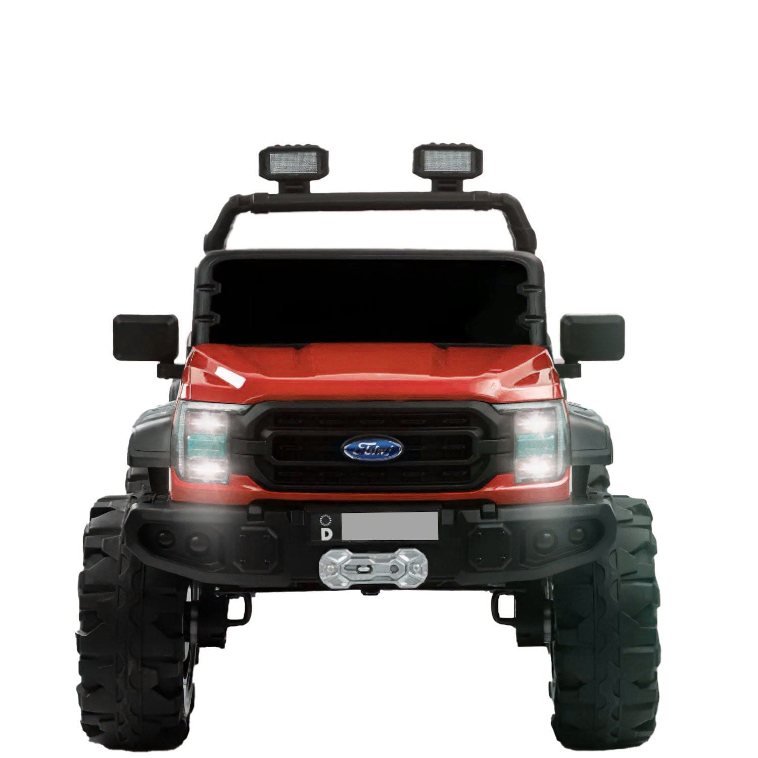 Baby Moo Ford 4X4 Battery Operated Electric Ride On Jeep Rechargeable 12V Battery With Remote Control LED Lights, Music & USB Port - Red