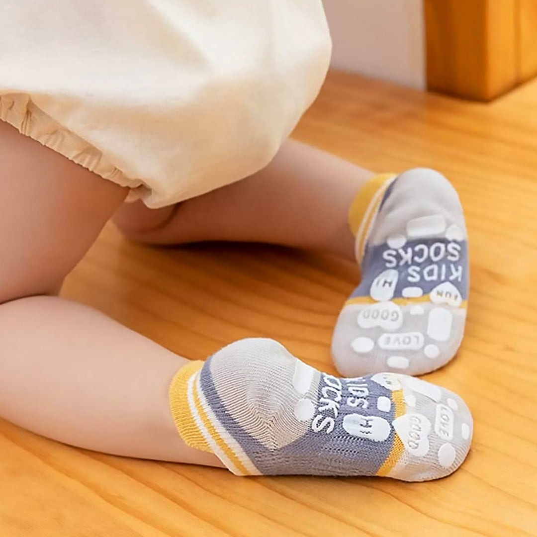 Baby Moo Fun Prints Anti-Skid Adorable 5 Pack Socks - Multicolour - Baby Moo