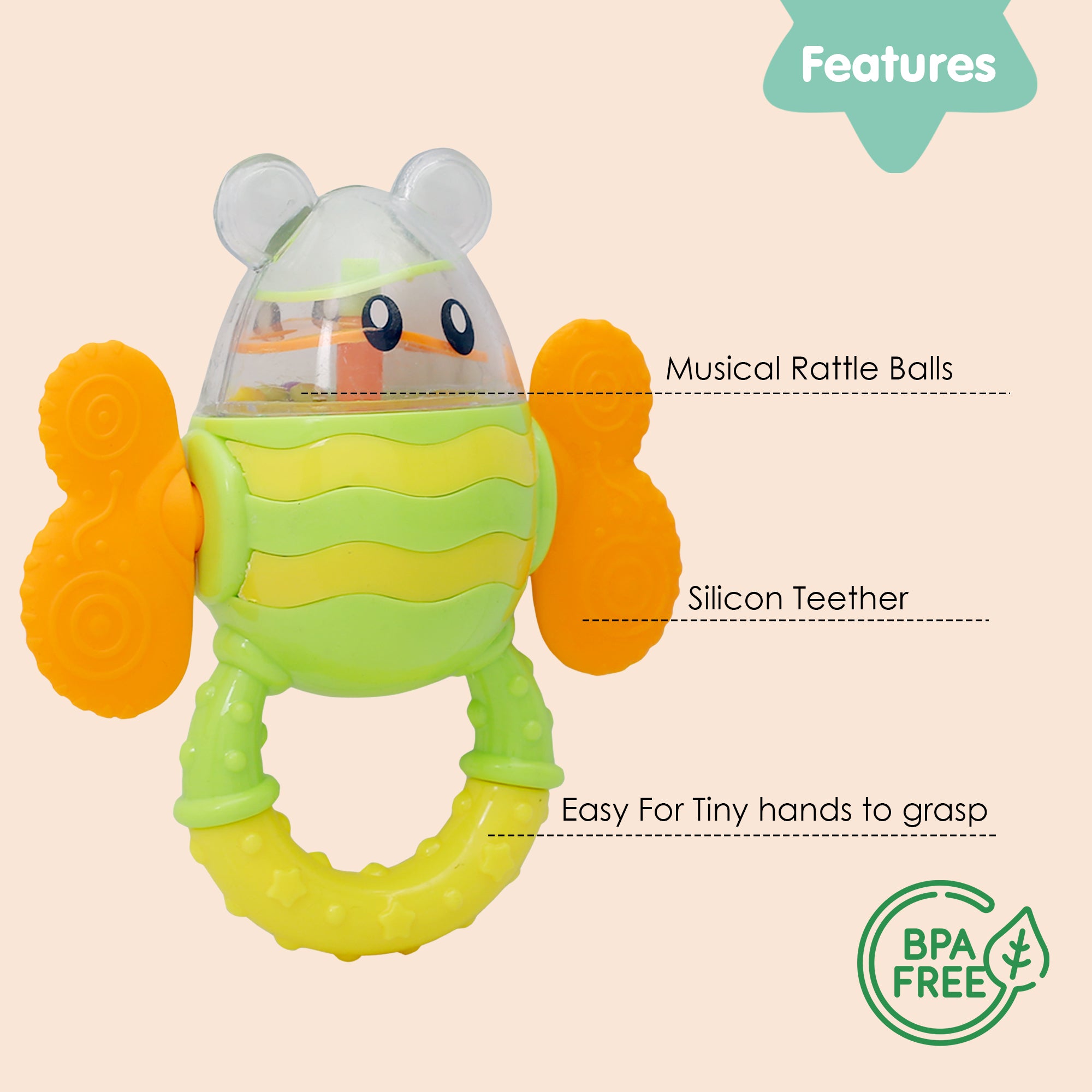 Butterfly Multicolour Rattle Teether