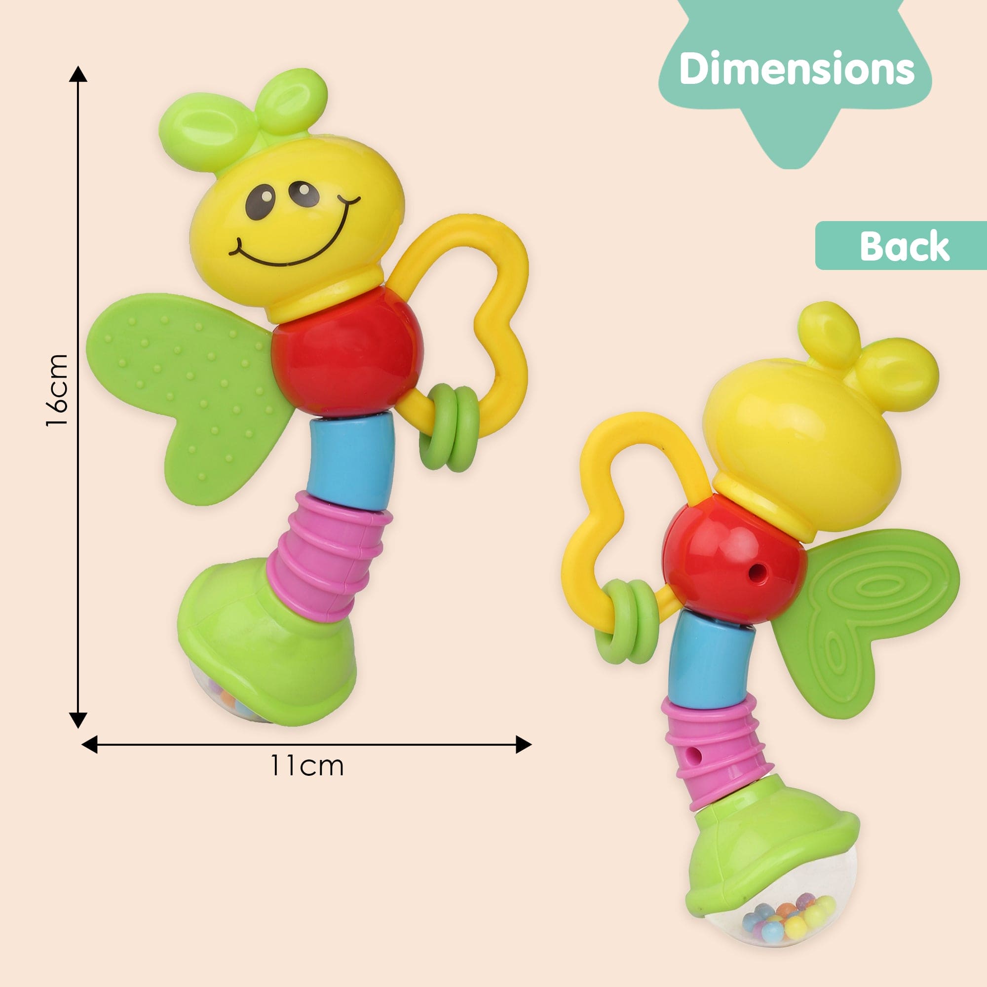 Butterfly Multicolour Rattle Toy