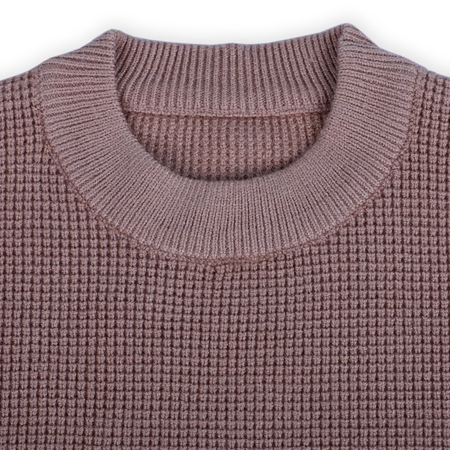 3D Neck Tie Premium Full Sleeves Knitted Sweater - Brown