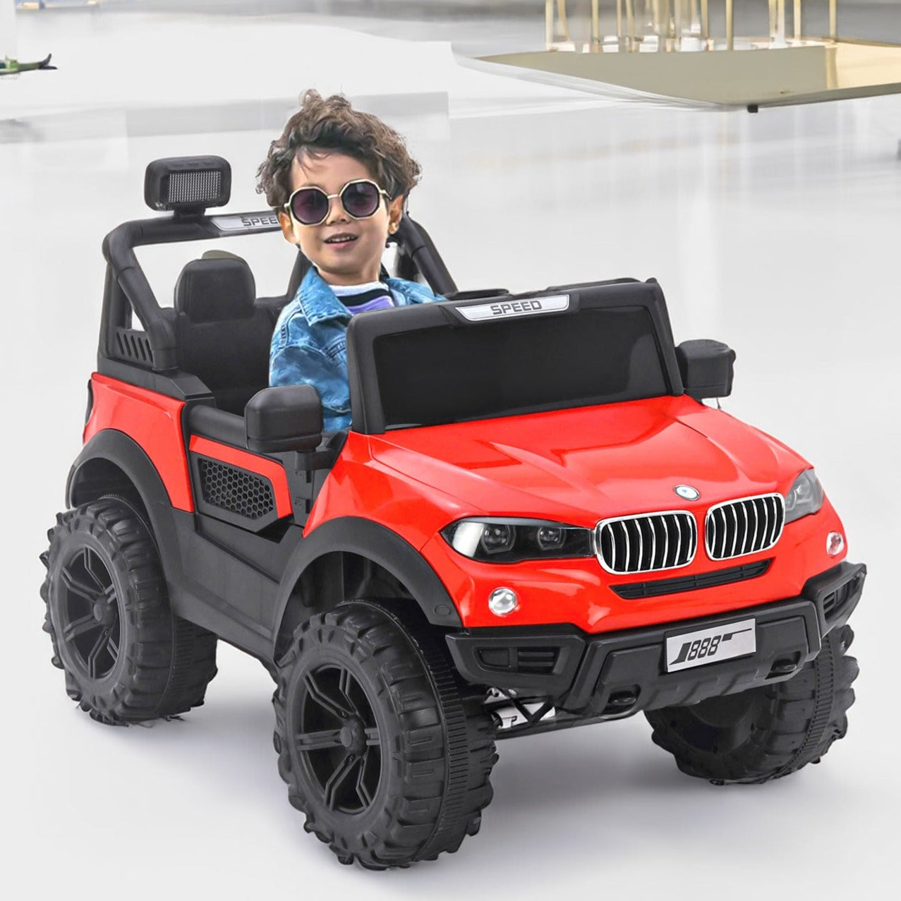 Baby Moo 4X4 Mercedes Benz Electric Ride-On Car for Kids | Rechargeable Battery | Bluetooth Remote Control | USB MP3 Player | Double Seat | Age 2-6 - Red