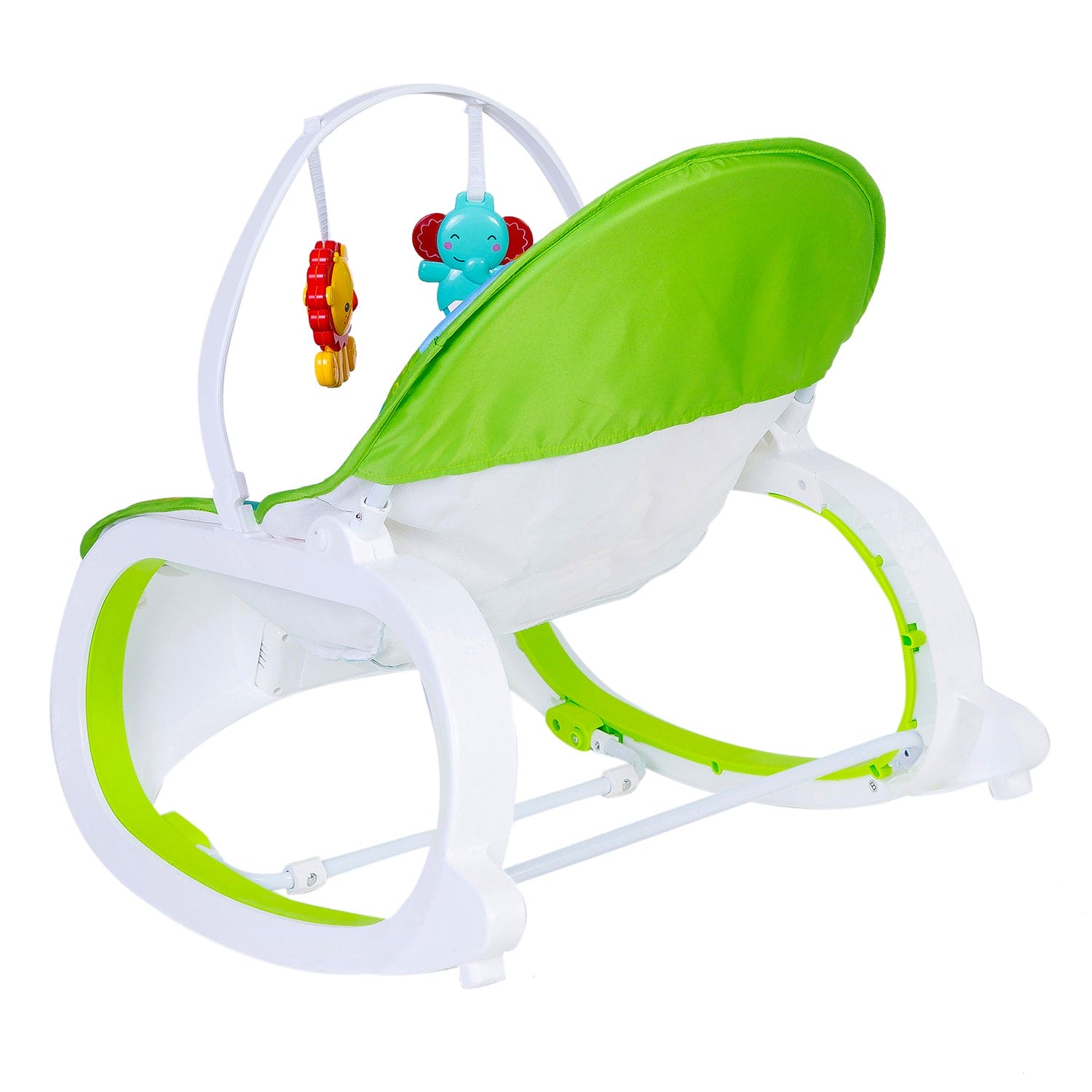 Infant To Toddler With Animals In Jungle Happy Baby Bouncer With Hanging Toys Green