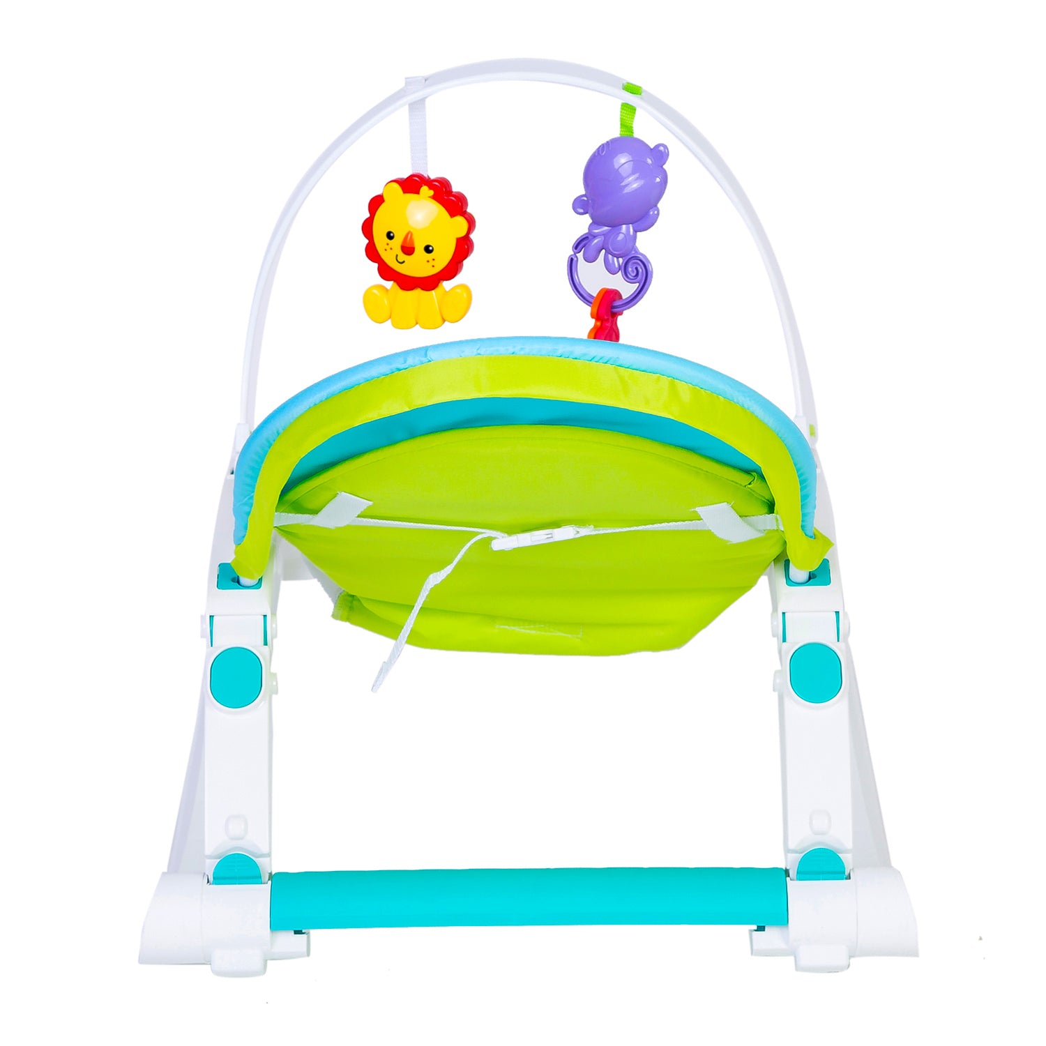 Newborn To Toddler Happy Baby Bouncer With Hanging Toys Green