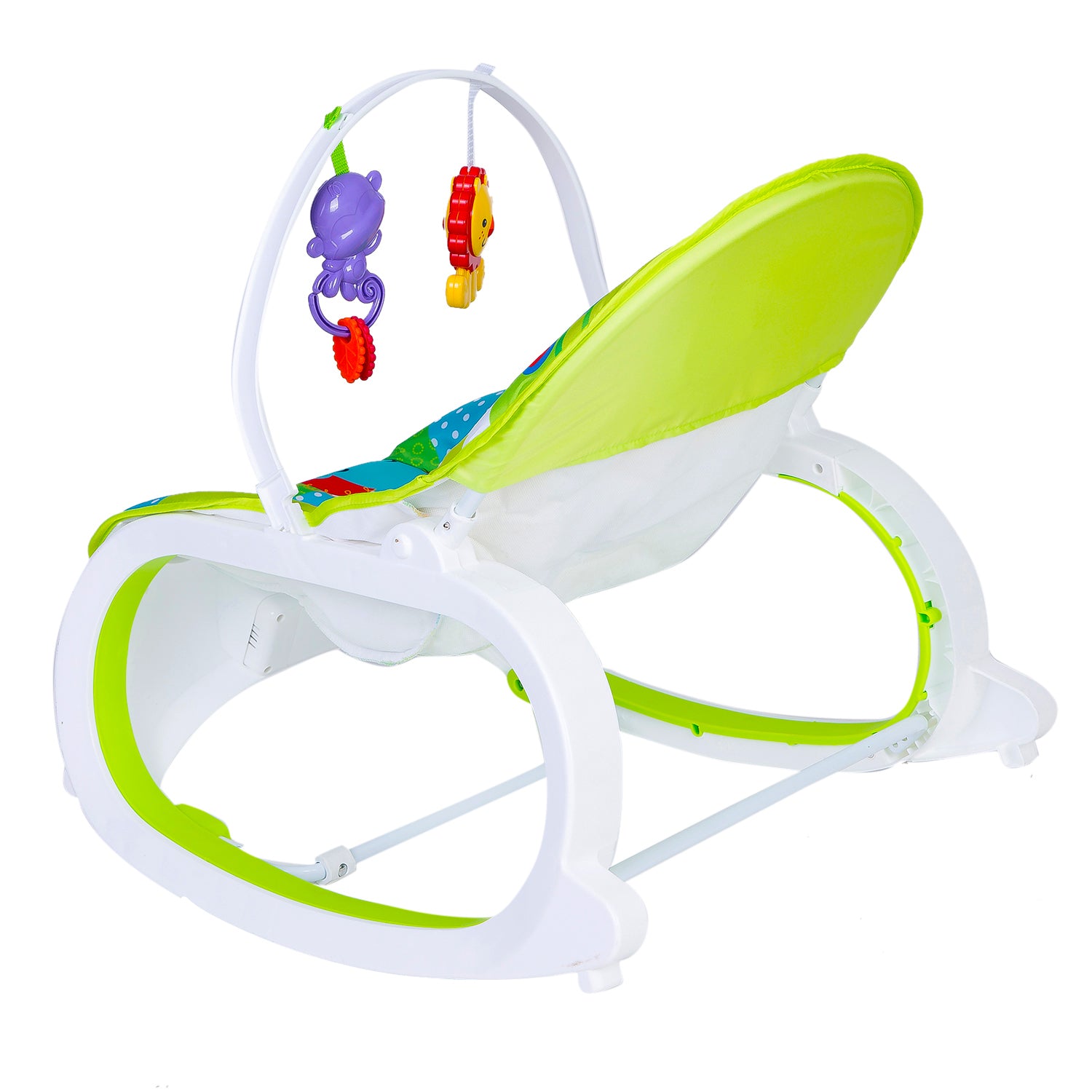 Infant To Toddler Happy Baby Bouncer With Hanging Toys Green