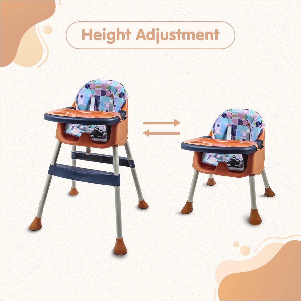 3 In 1 Adjustable Feeding Booster High Chair Abstract - Orange - Baby Moo
