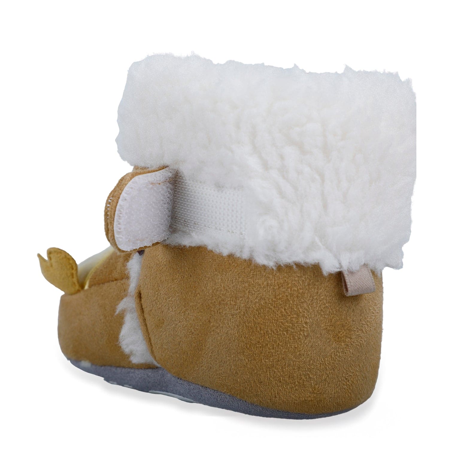 Baby Moo Submarine Velcro Warm Furry Booties - Brown