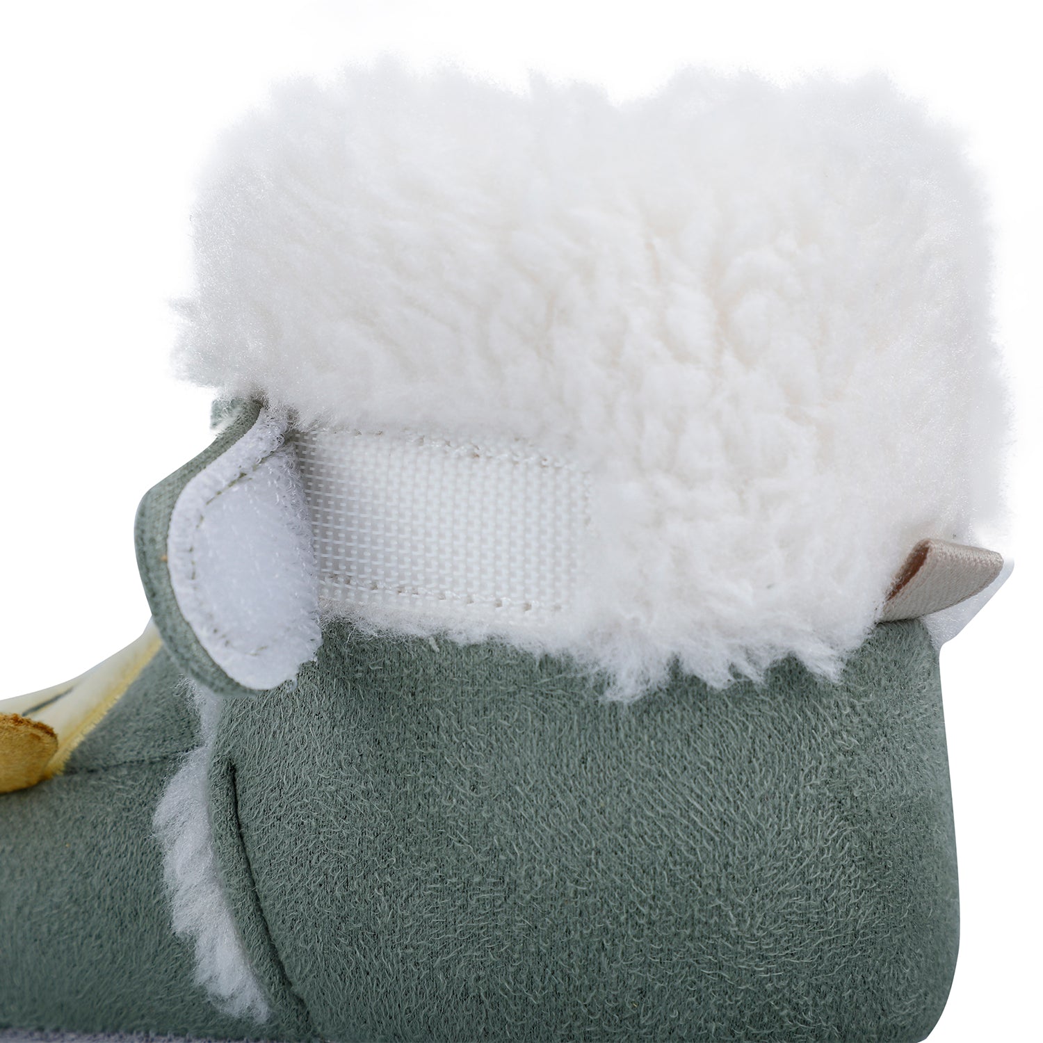 Baby Moo Submarine Velcro Warm Furry Booties - Green - Baby Moo