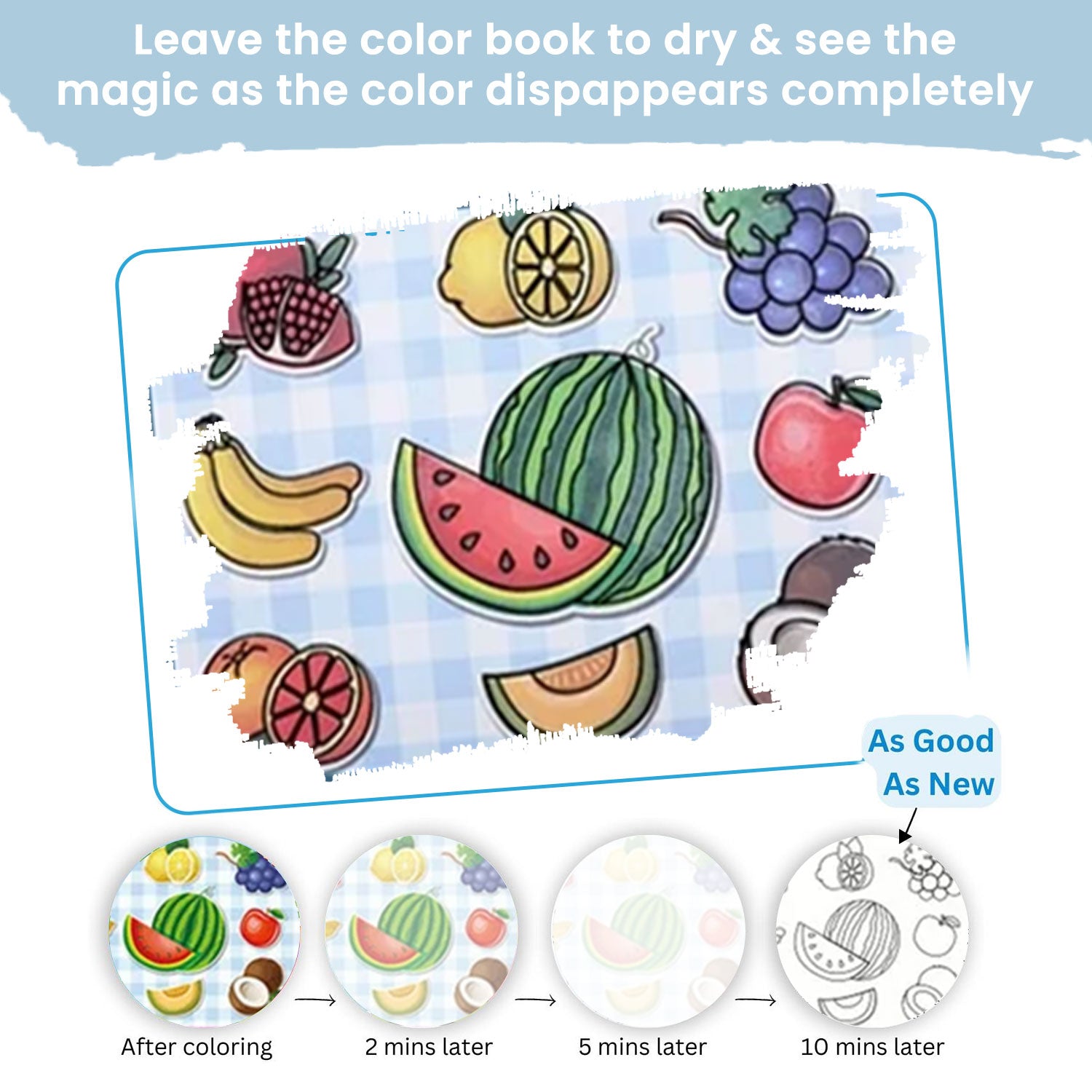 Baby Moo Fantastic Food Reusable Magic Water Colouring Book - Blue