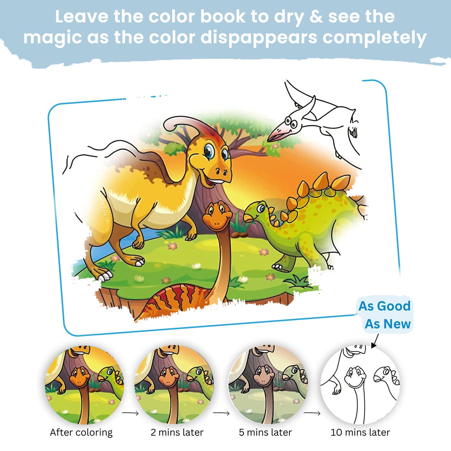 Baby Moo Animal World Reusable Magic Water Colouring Book - Green