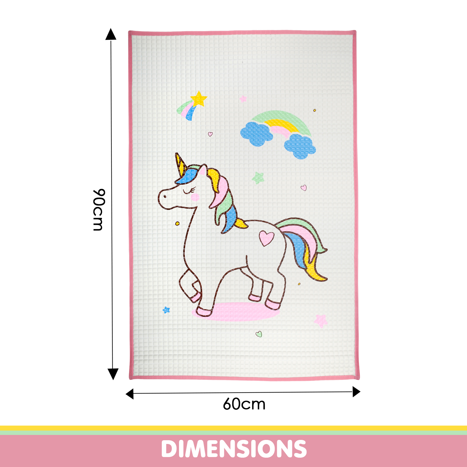 Whimsical Unicorn Pink And White Massage Mat