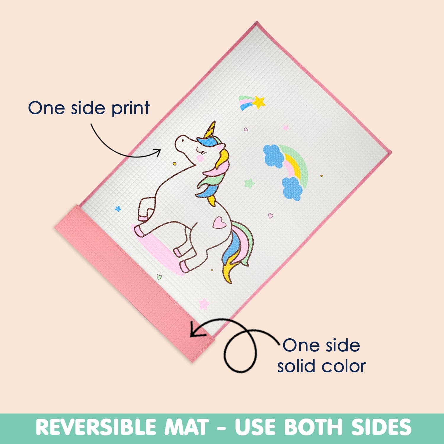 Whimsical Unicorn Pink And White Massage Mat