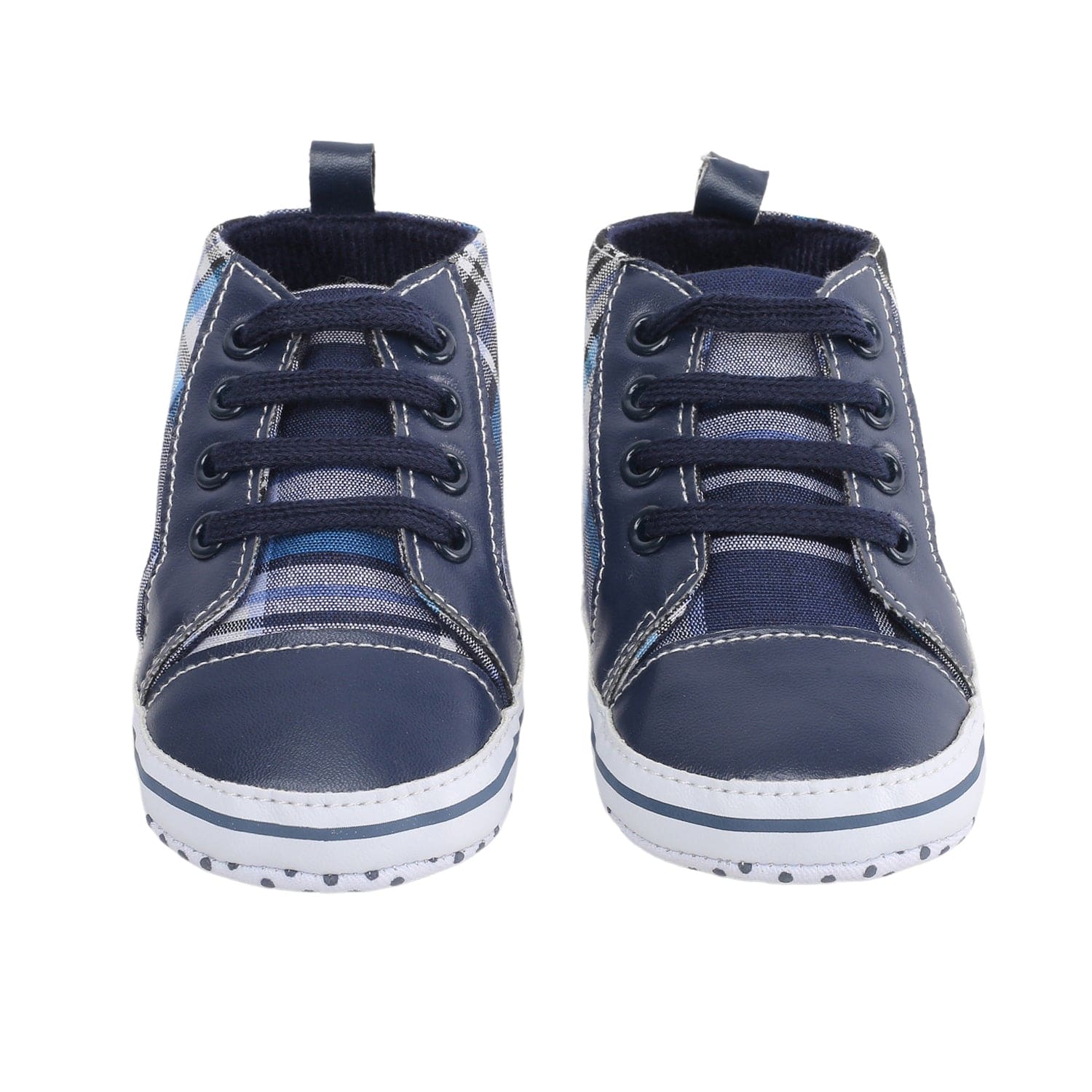 Baby Moo Checked Blue Sneakers