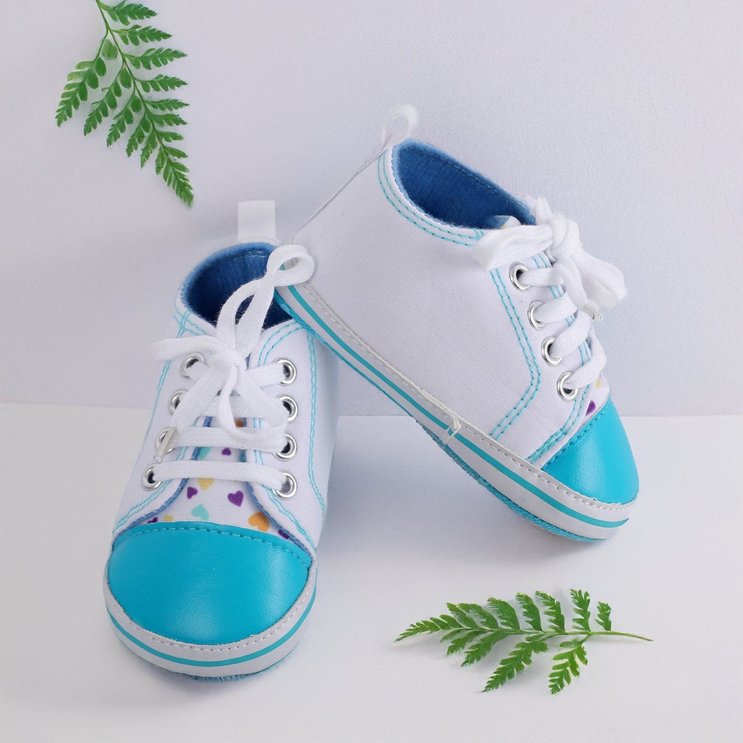 Baby Moo Hearts Blue Sneakers