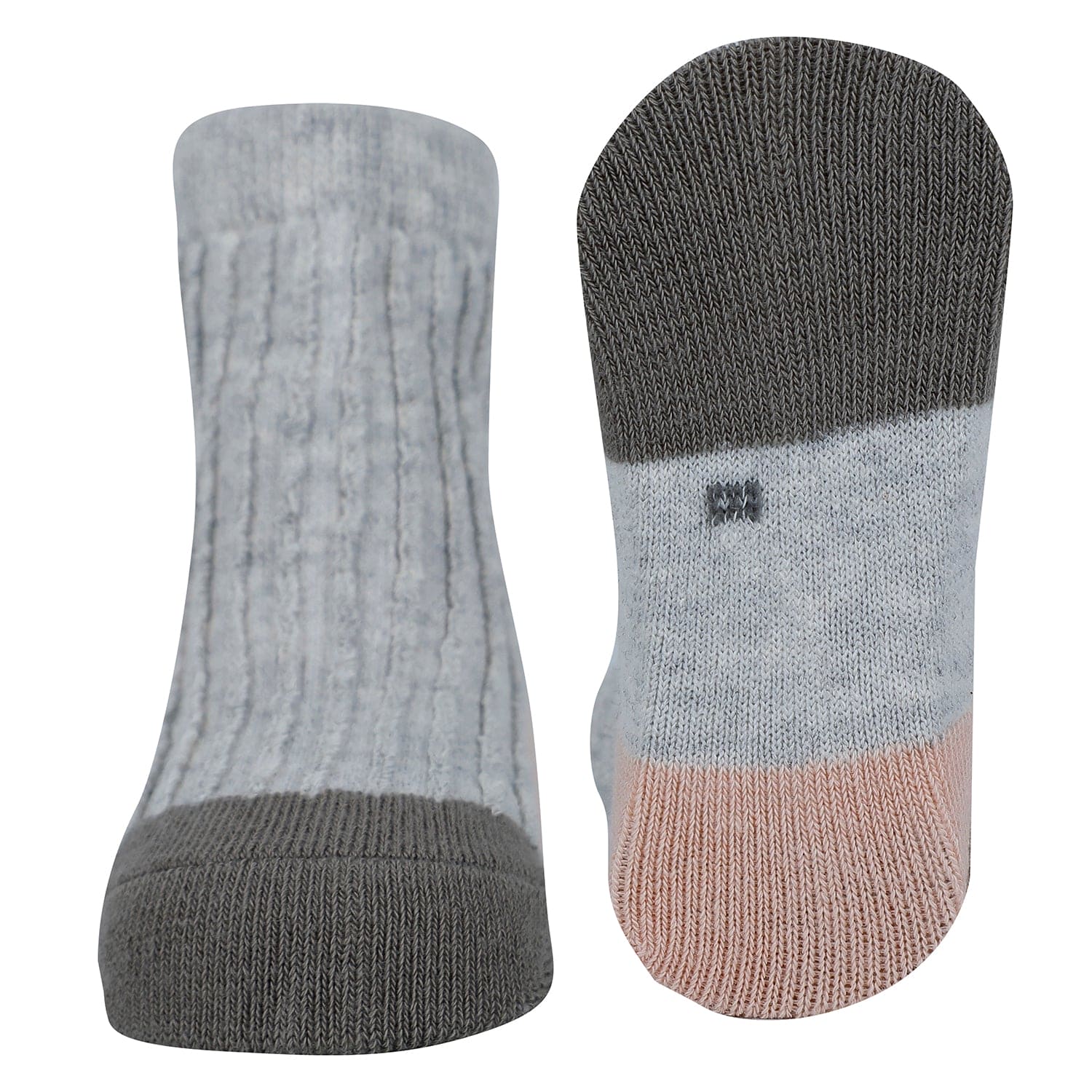 Baby Moo Colour Block Ribbed Soft Socks Pack of 2 - Yellow, Grey