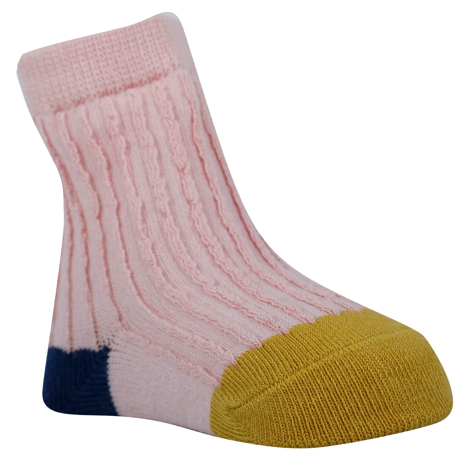 Baby Moo Colour Block Ribbed Soft Socks Pack of 2 - Blue, Pink