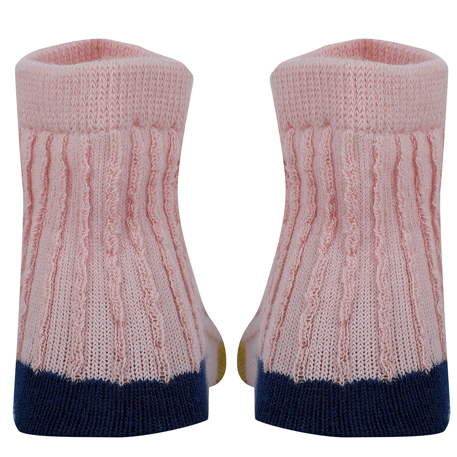 Baby Moo Colour Block Ribbed Soft Socks Pack of 2 - Blue, Pink