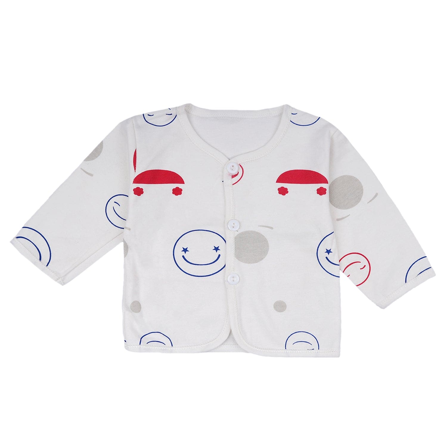 Baby Moo Smiley Print Cap Bib Pyjamas 5 Pcs Clothing Gift Set - White