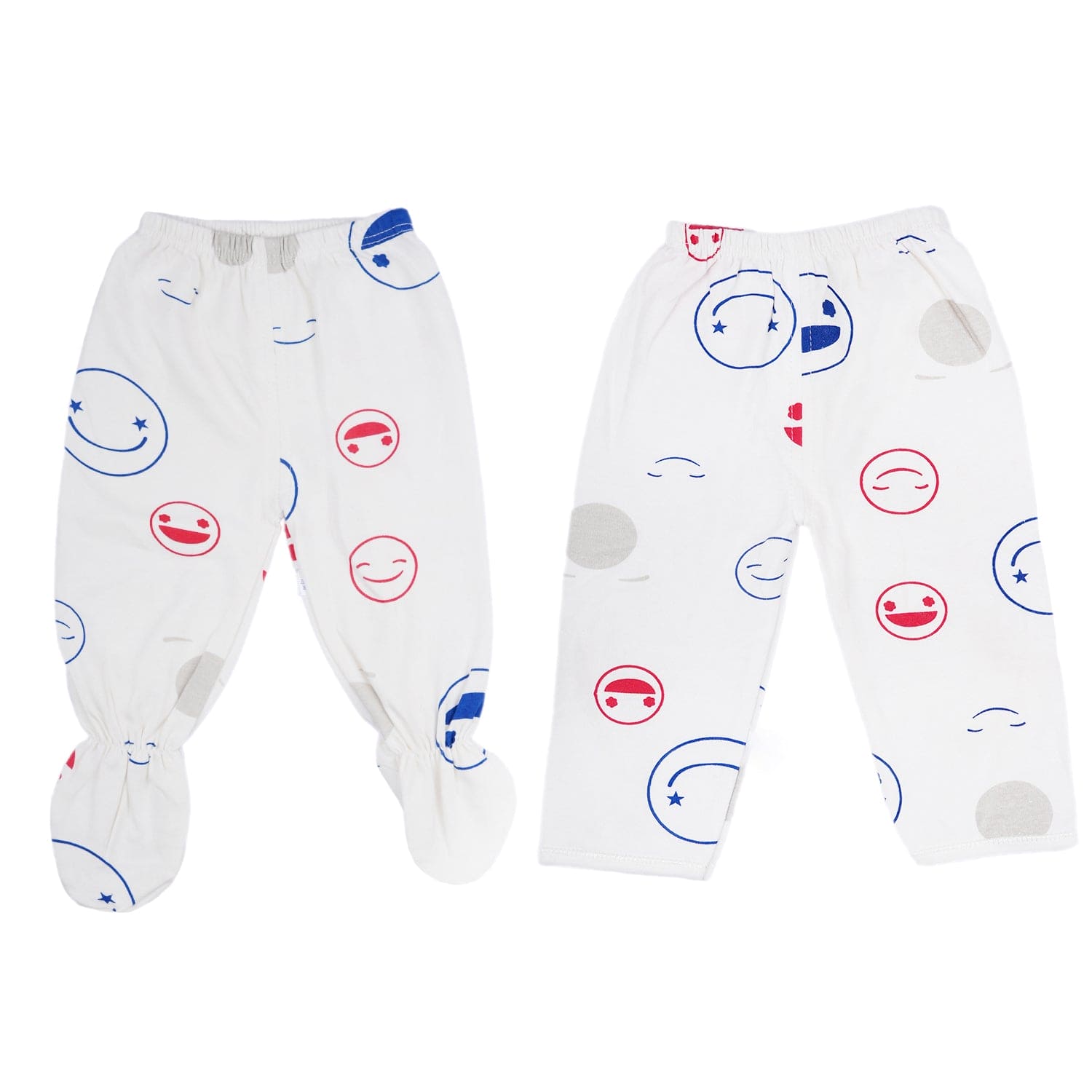 Baby Moo Smiley Print Cap Bib Pyjamas 5 Pcs Clothing Gift Set - White