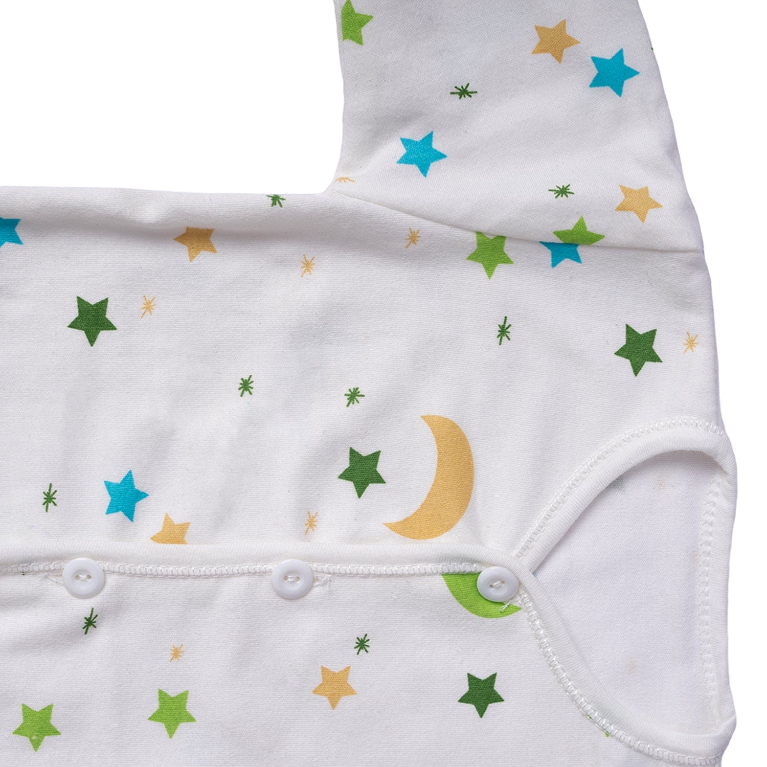 Baby Moo Star and Moon Print Cap Bib Pyjamas 5 Pcs Clothing Gift Set - White