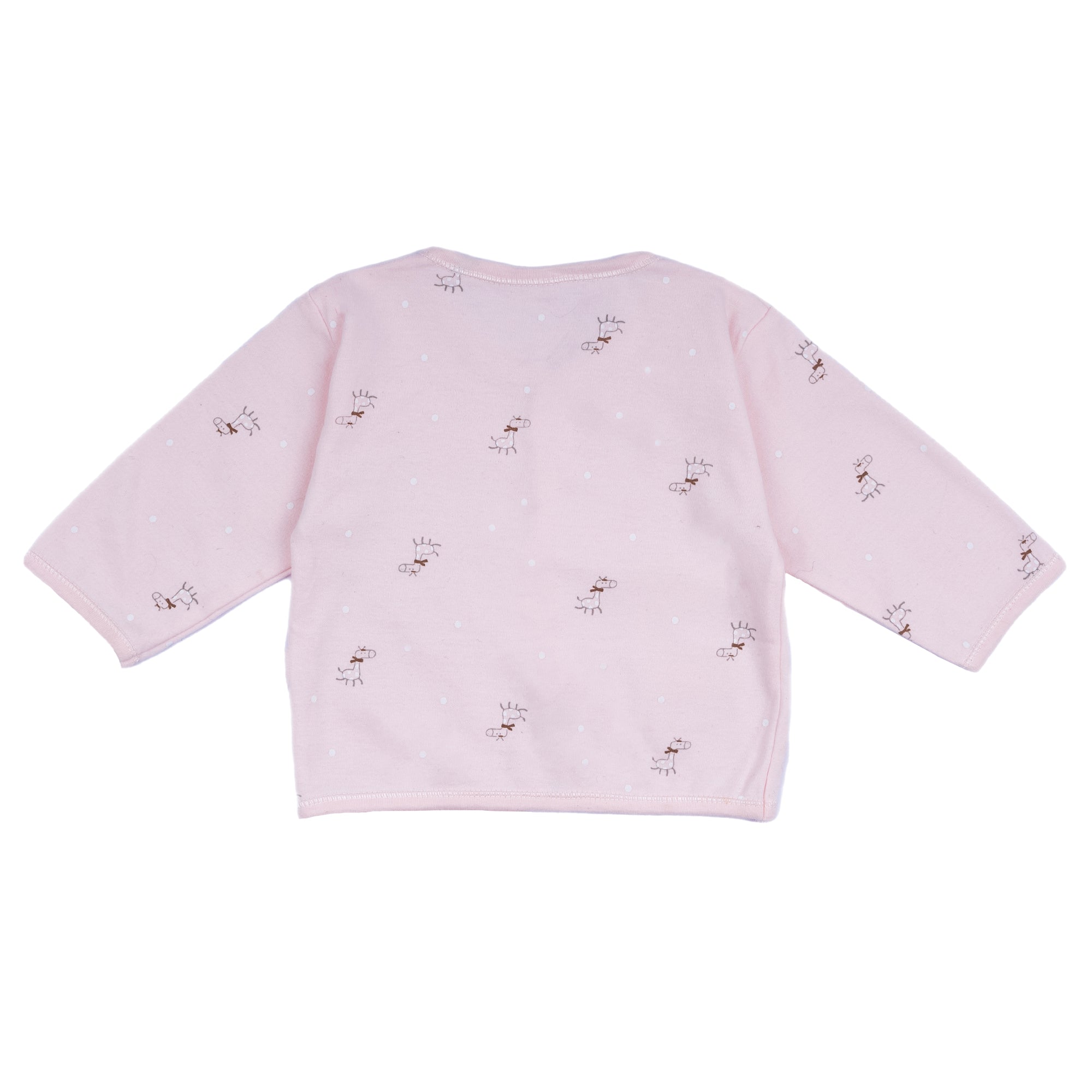 Baby Moo Giraffe Print Cap Bib Pyjamas 5 Pcs Clothing Gift Set - Pink