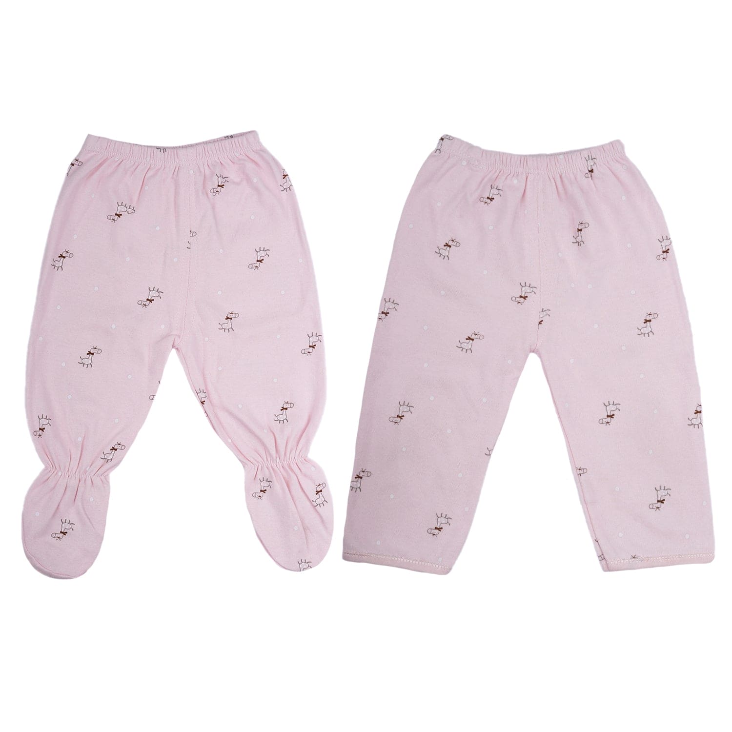 Baby Moo Giraffe Print Cap Bib Pyjamas 5 Pcs Clothing Gift Set - Pink