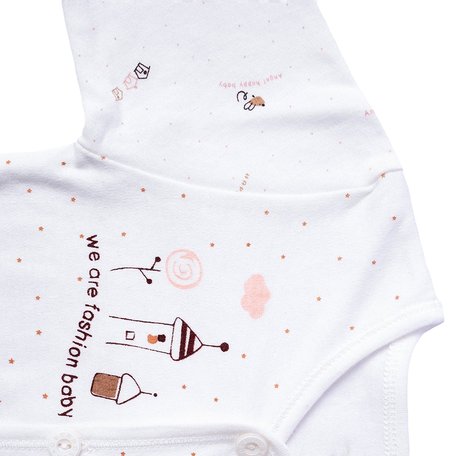 Baby Moo Animal Print Cap Bib Pyjamas 5 Pcs Clothing Gift Set - Peach