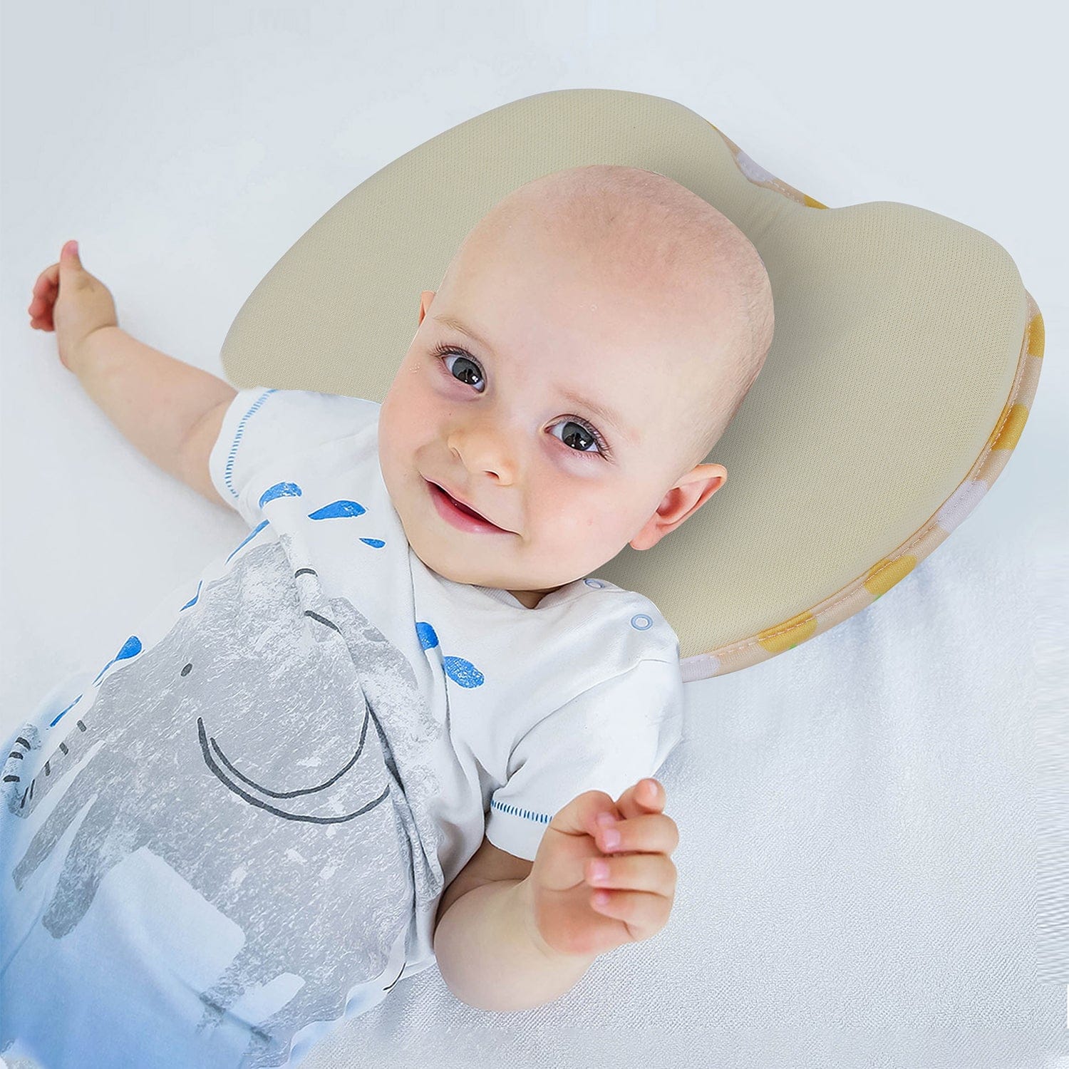 Baby Moo Soft Hypoallergenic Memory Head Pillow  - Cream - Baby Moo