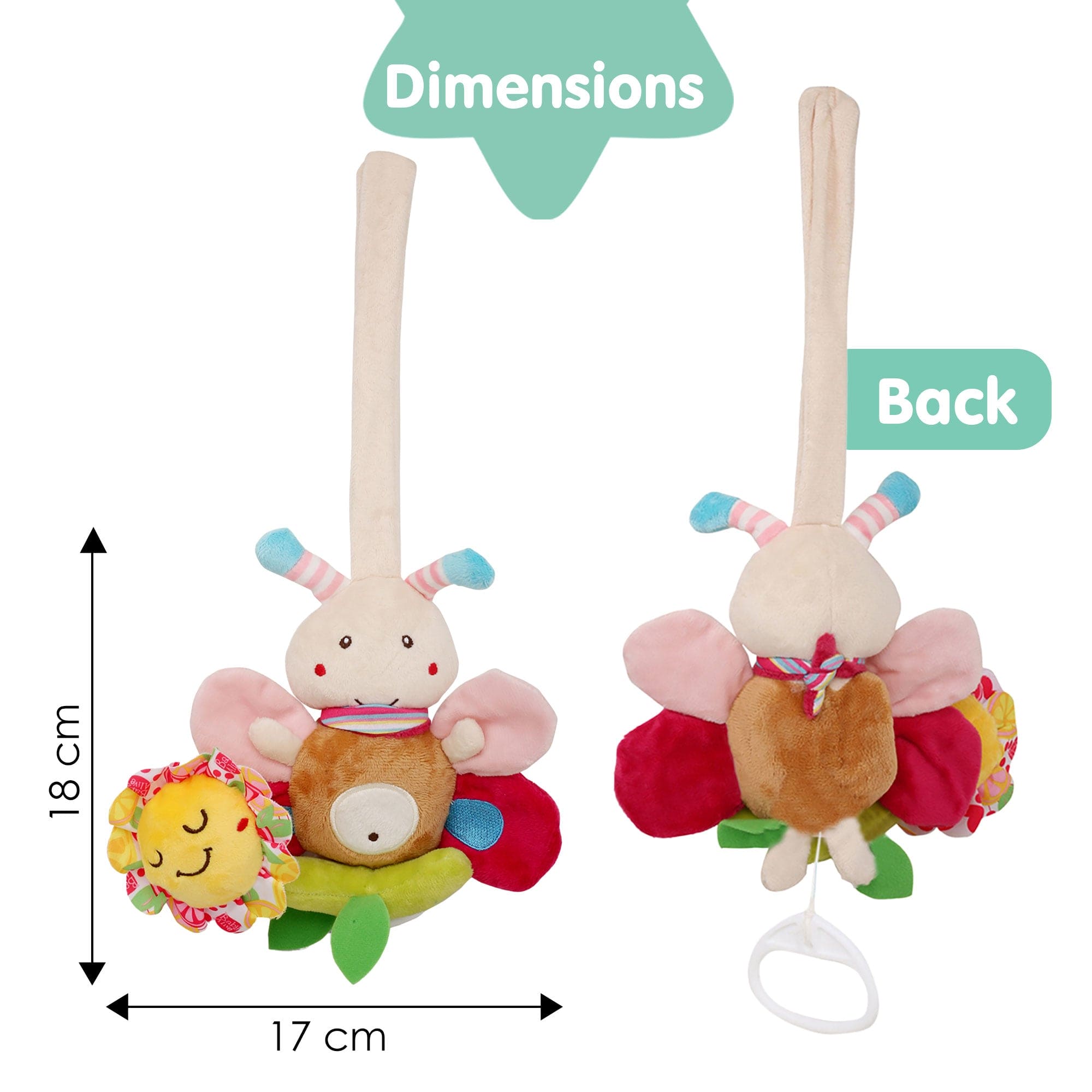 Bee Multicolour Hanging Pulling Toy