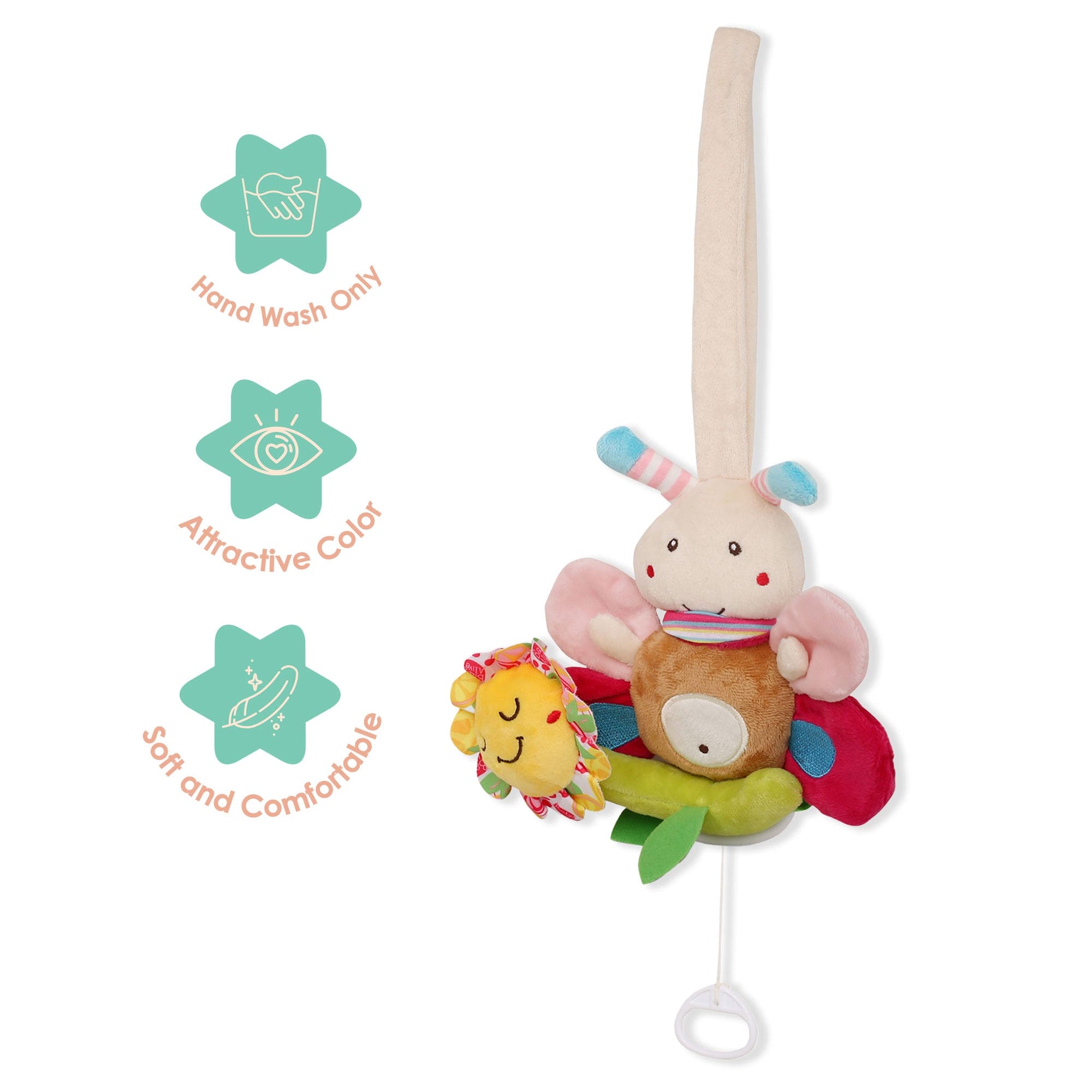 Bee Multicolour Hanging Pulling Toy