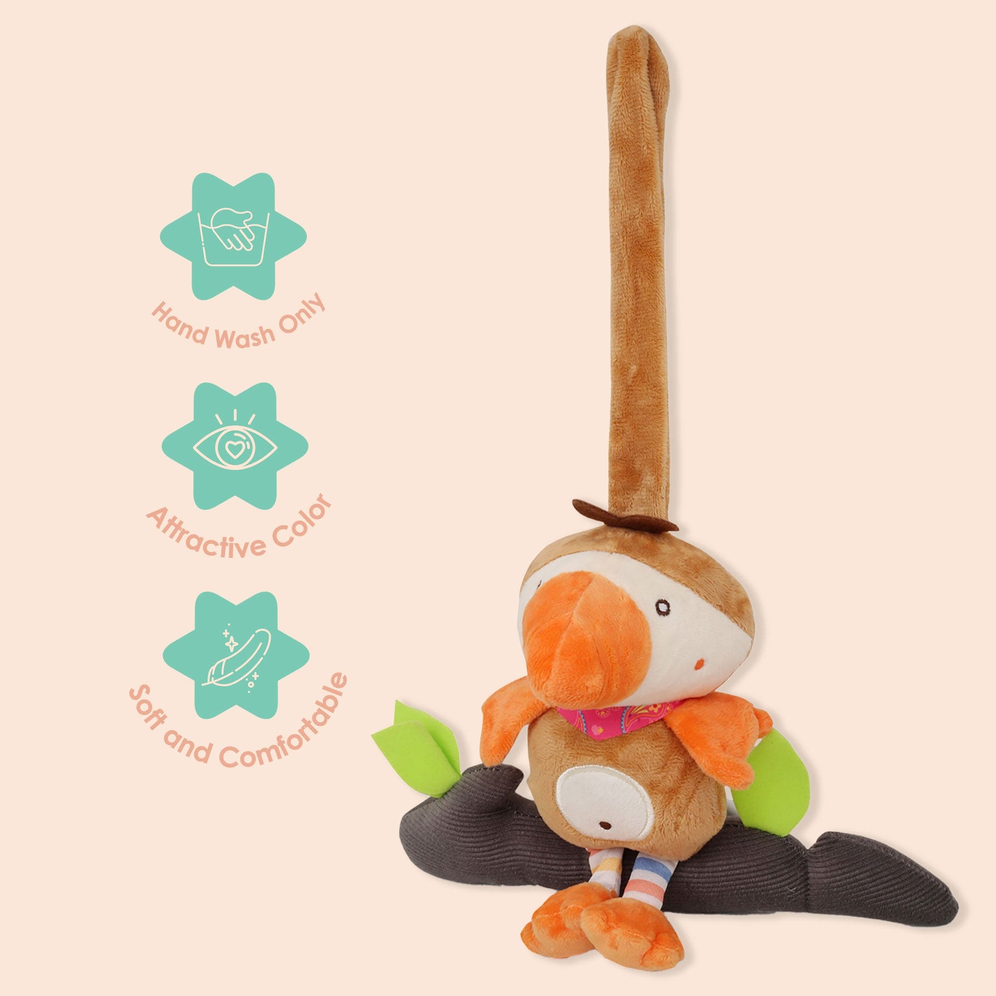 Bird Brown Hanging Pulling Toy