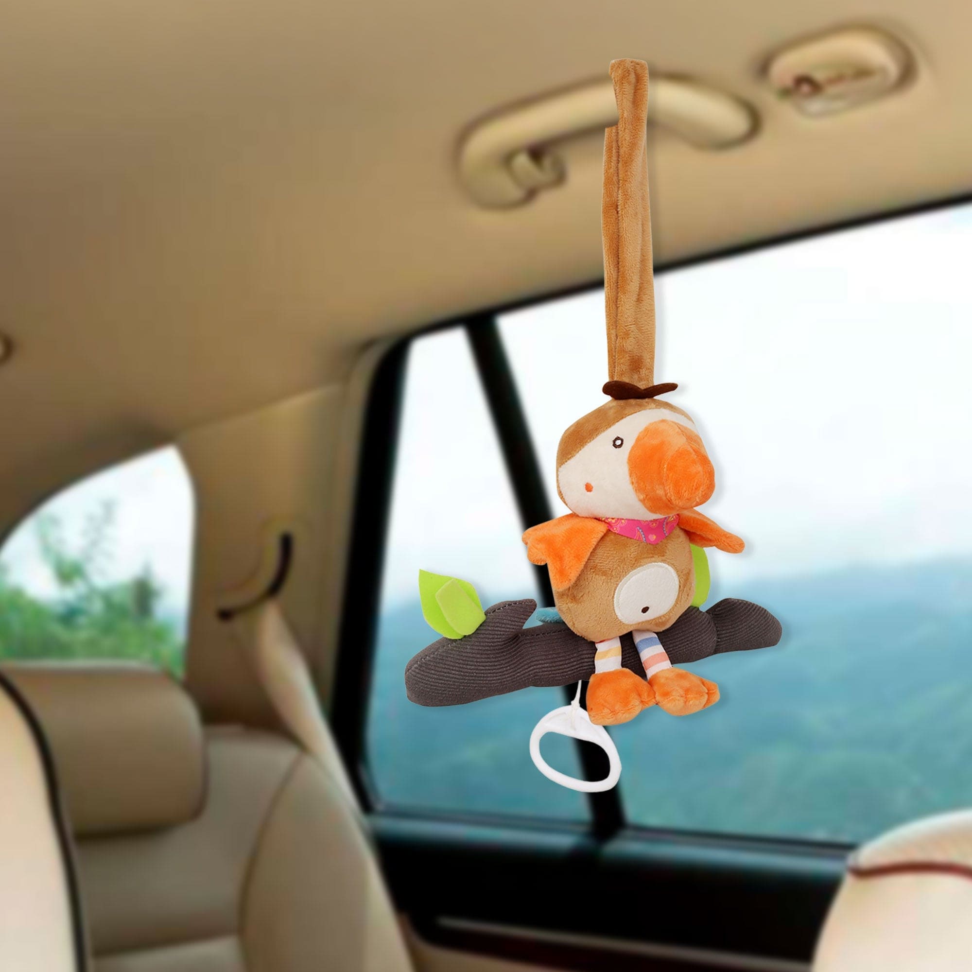 Bird Brown Hanging Pulling Toy