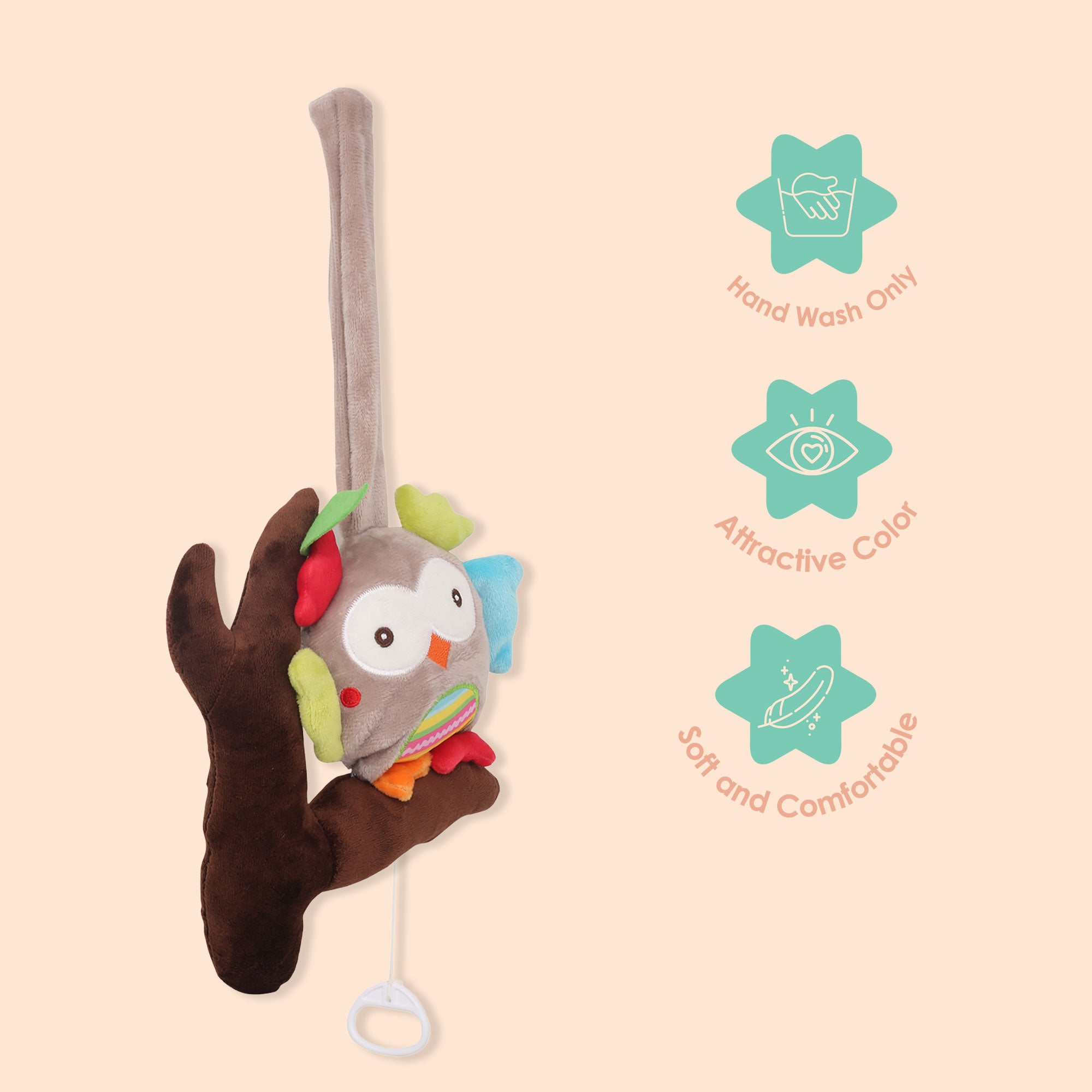 Owl Grey Hanging Pulling Toy