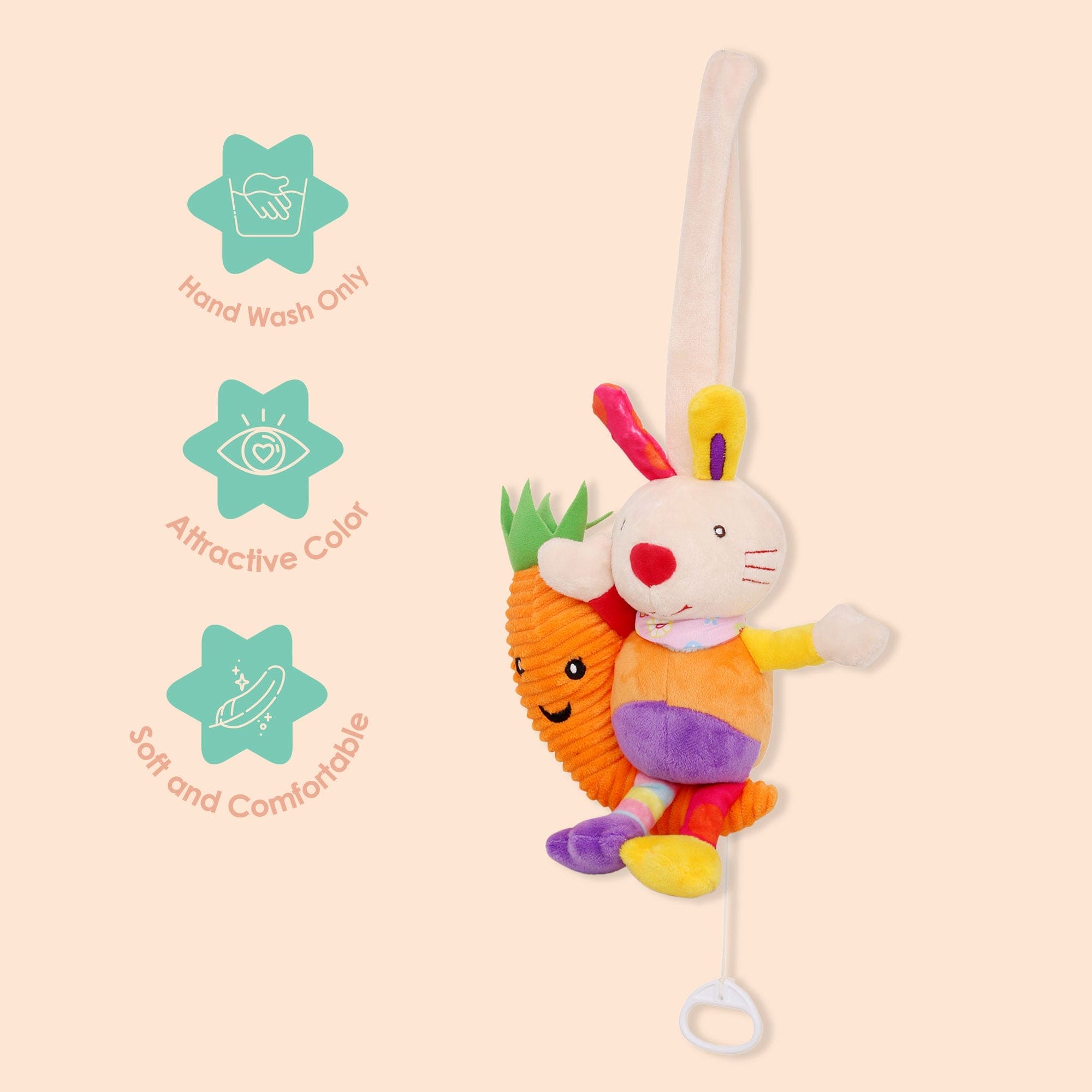 Rabbit Multicolour Hanging Pulling Toy