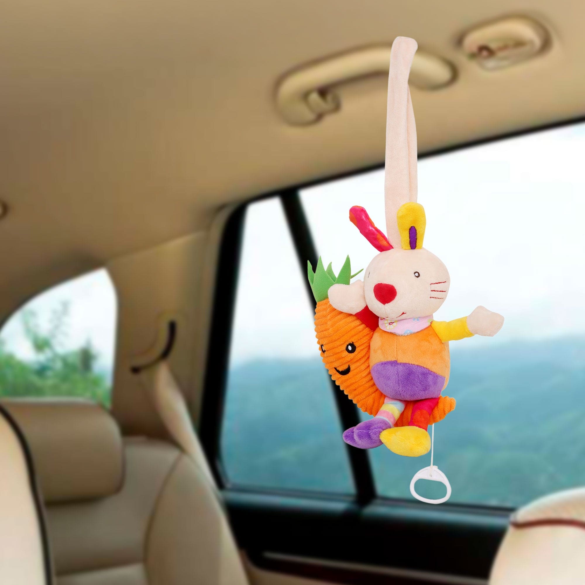 Rabbit Multicolour Hanging Pulling Toy