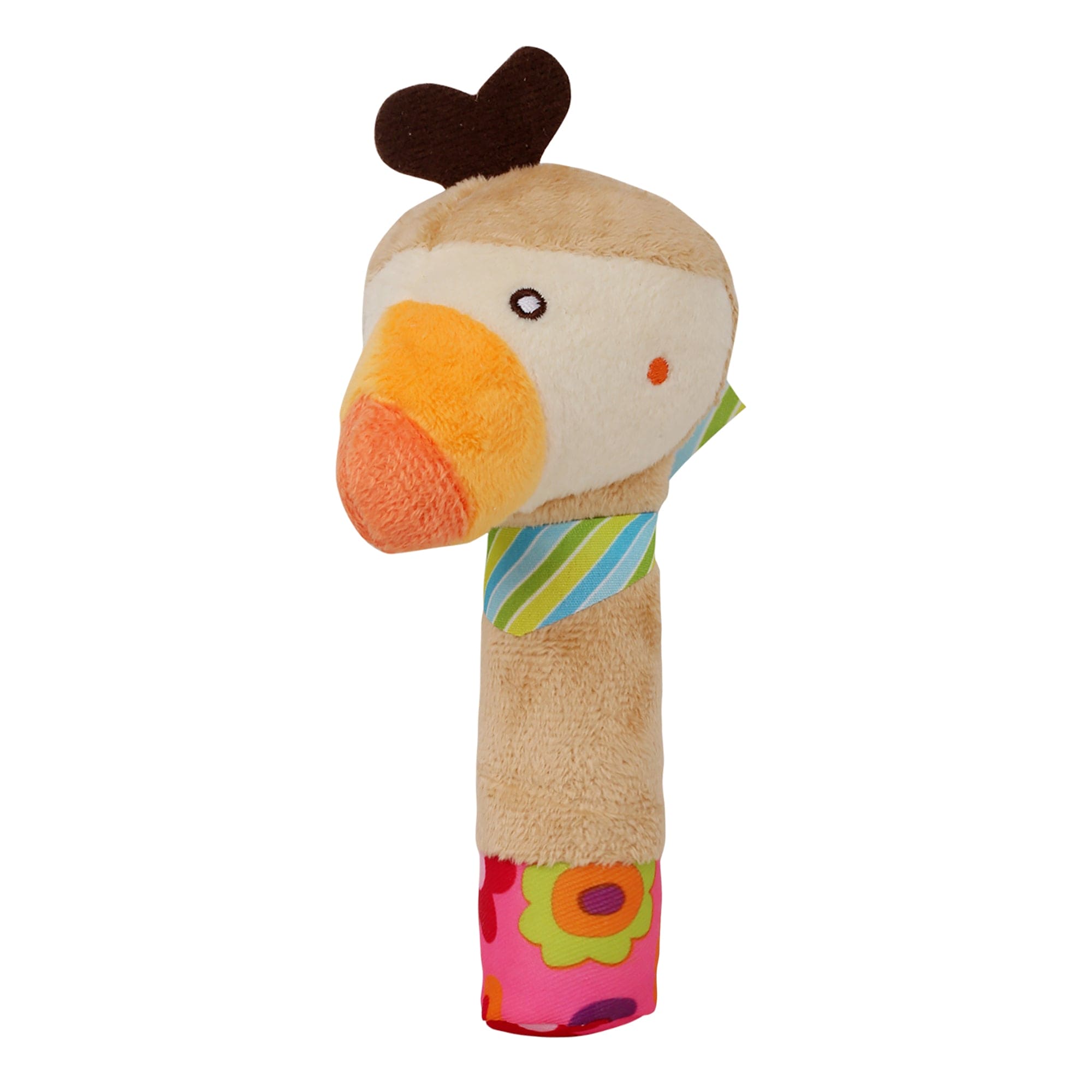 Parrot Cream Handheld Rattle