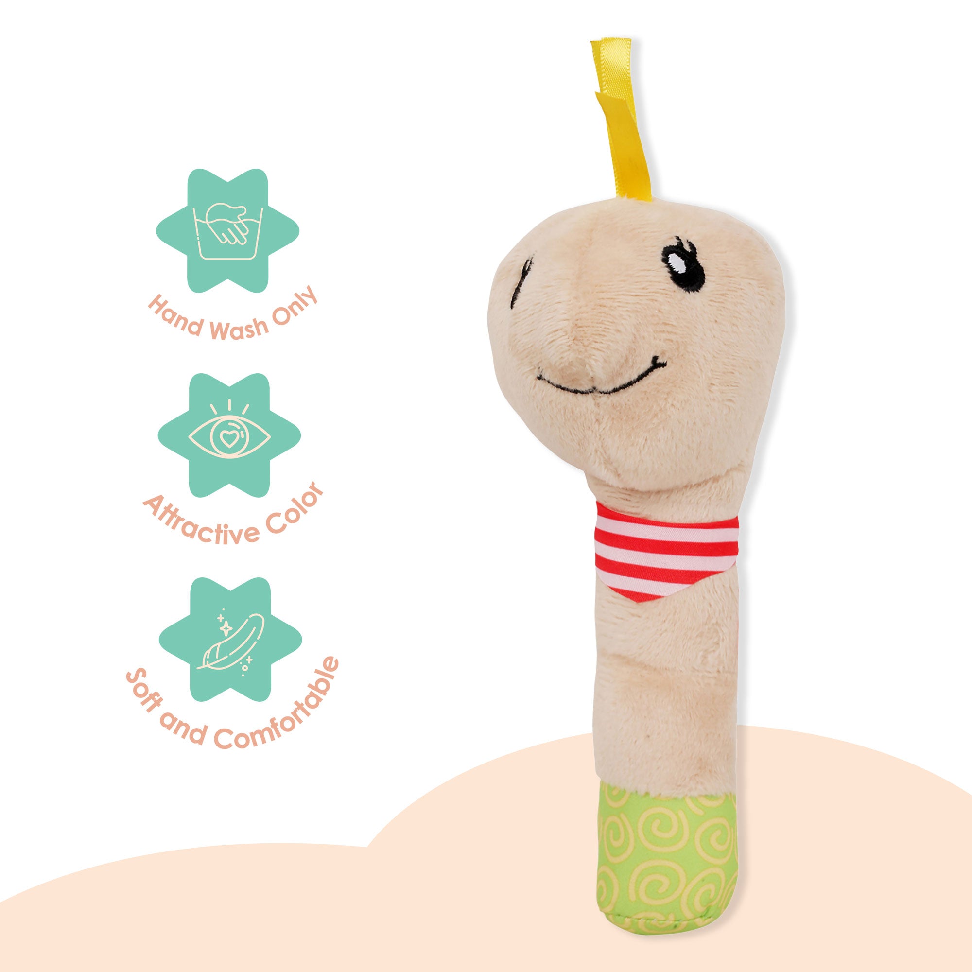 Tortoise Cream Handheld Rattle