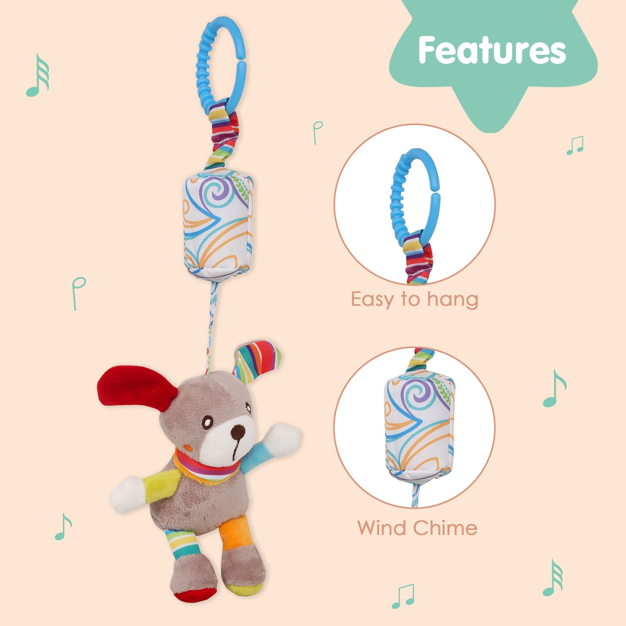 Dog Multicolour Wind Chime Hanging Toy