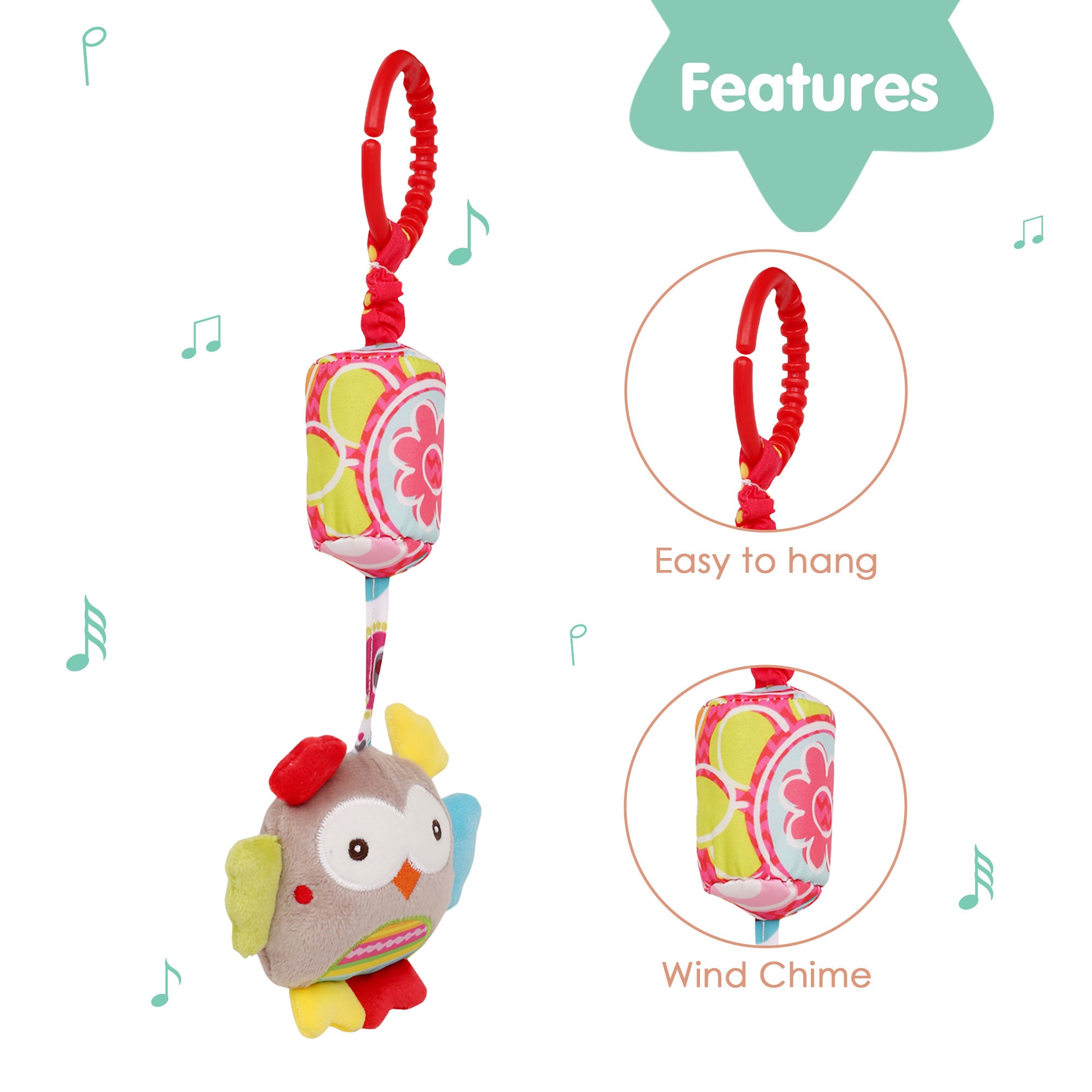 Owl Multicolour Wind Chime Hanging Toy