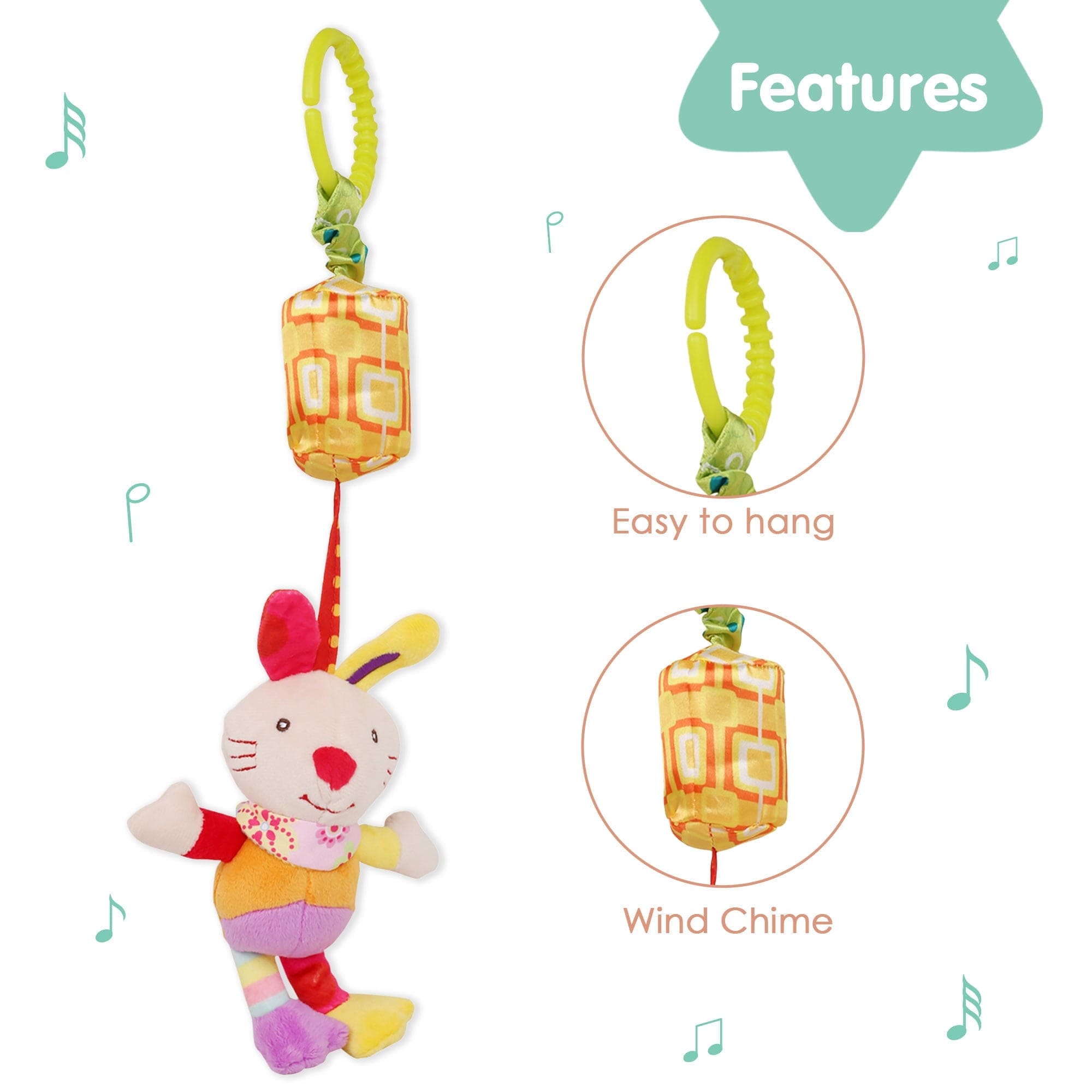 Rabbit Multicolour Wind Chime Hanging Toy