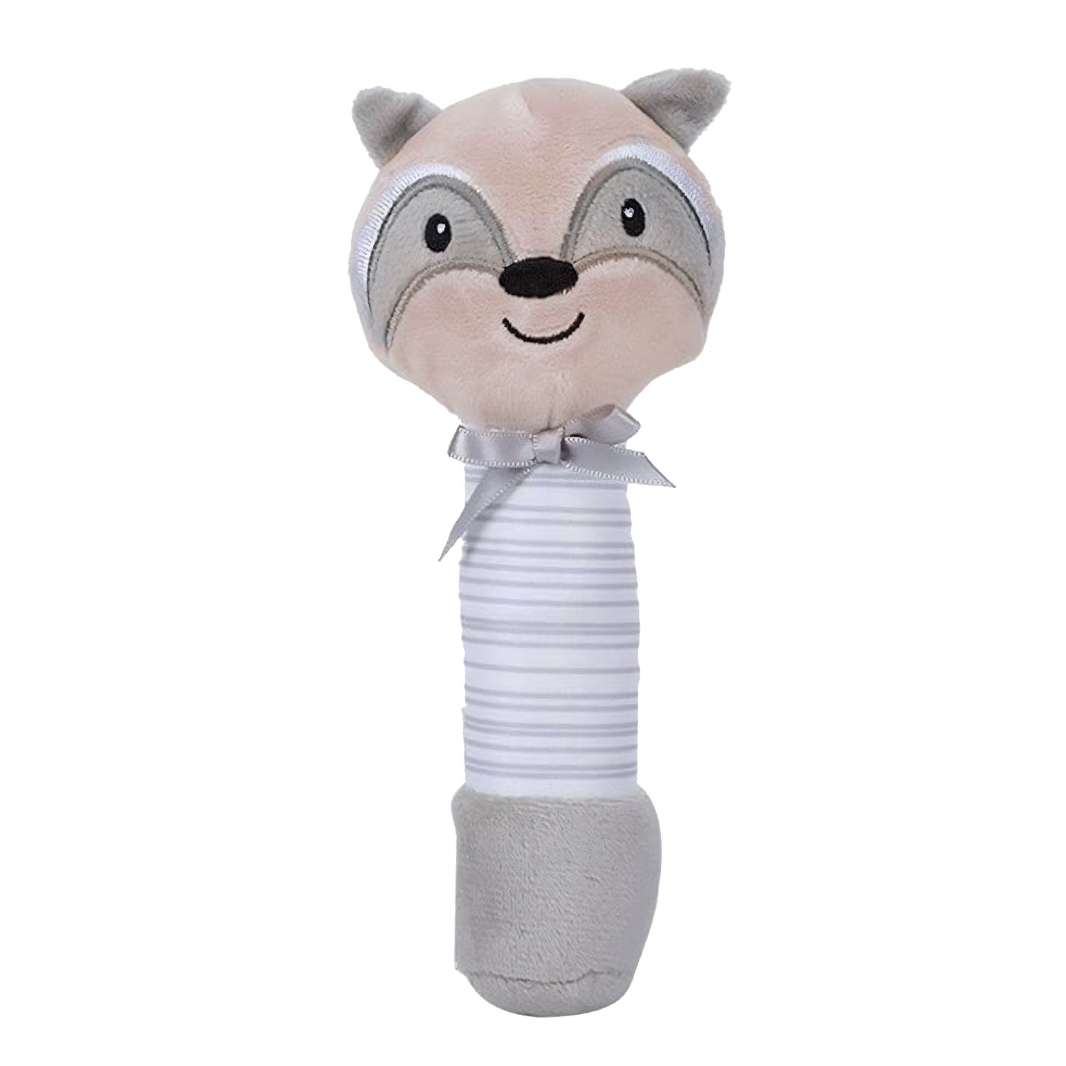 Baby Moo Raccoon Squeaker Sound Handheld Rattle Toy - Grey
